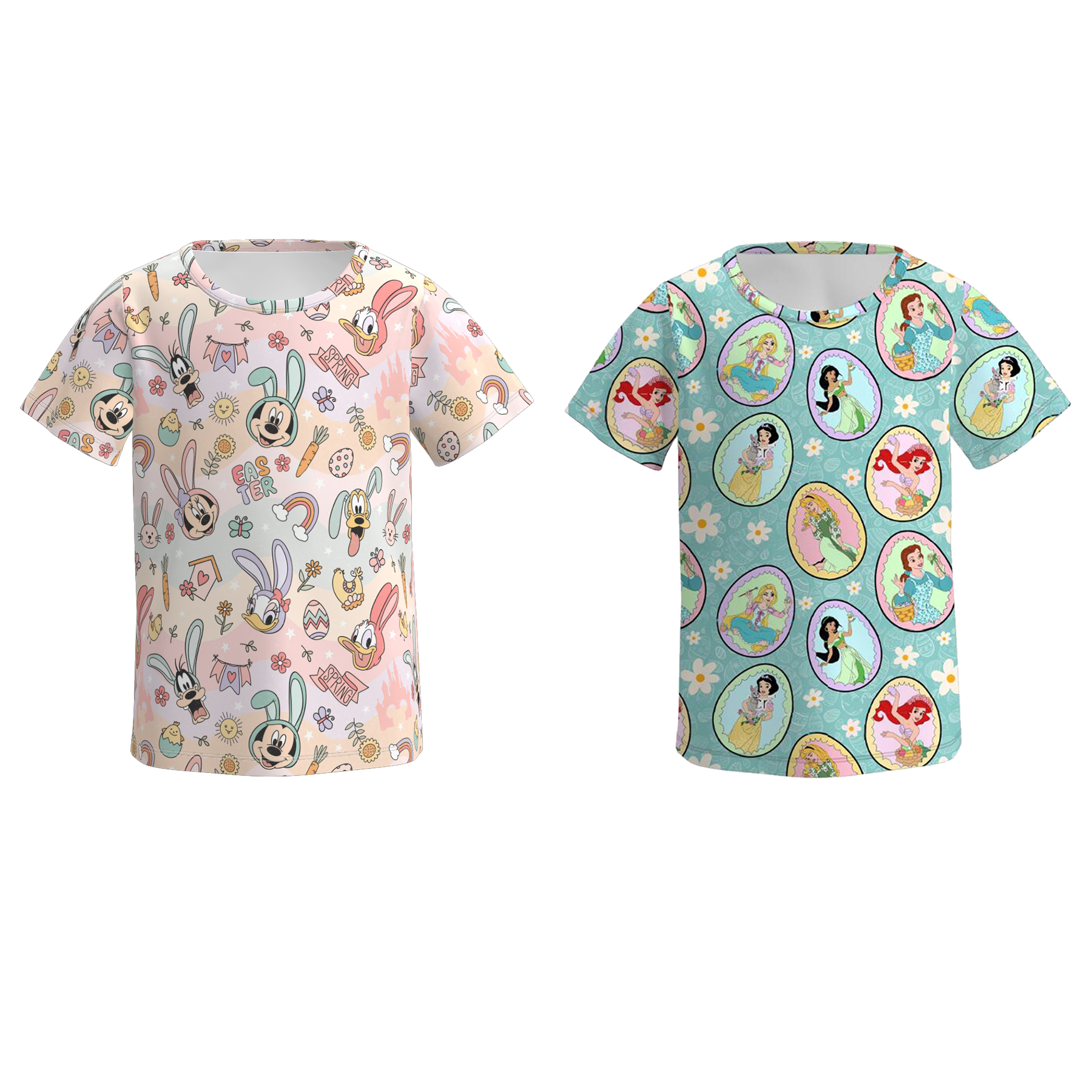 （Pre Order）Girls Spring and Summer Cartoon＆Princess Print Top