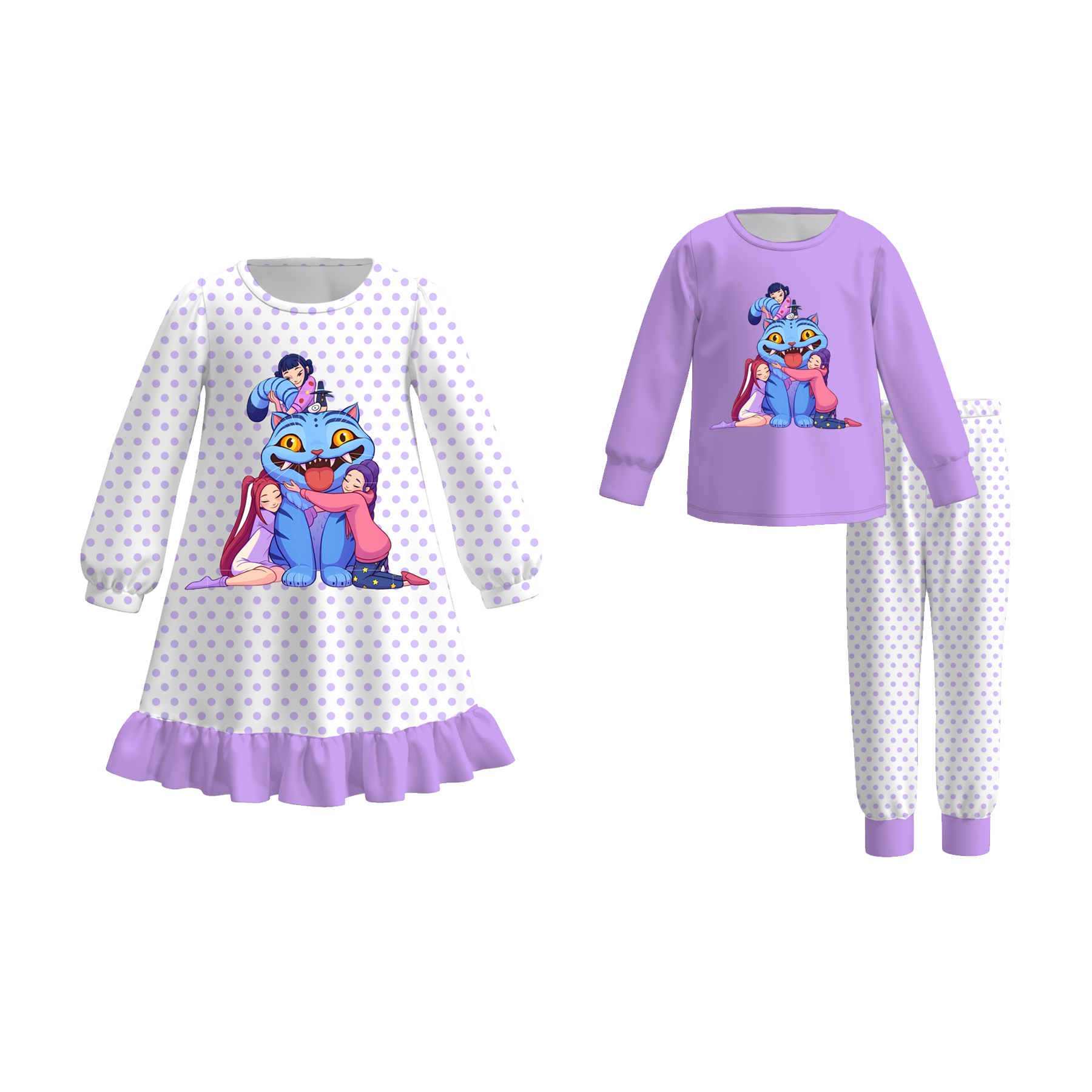 （Pre Order）Girls Movie Character Print Pajamas