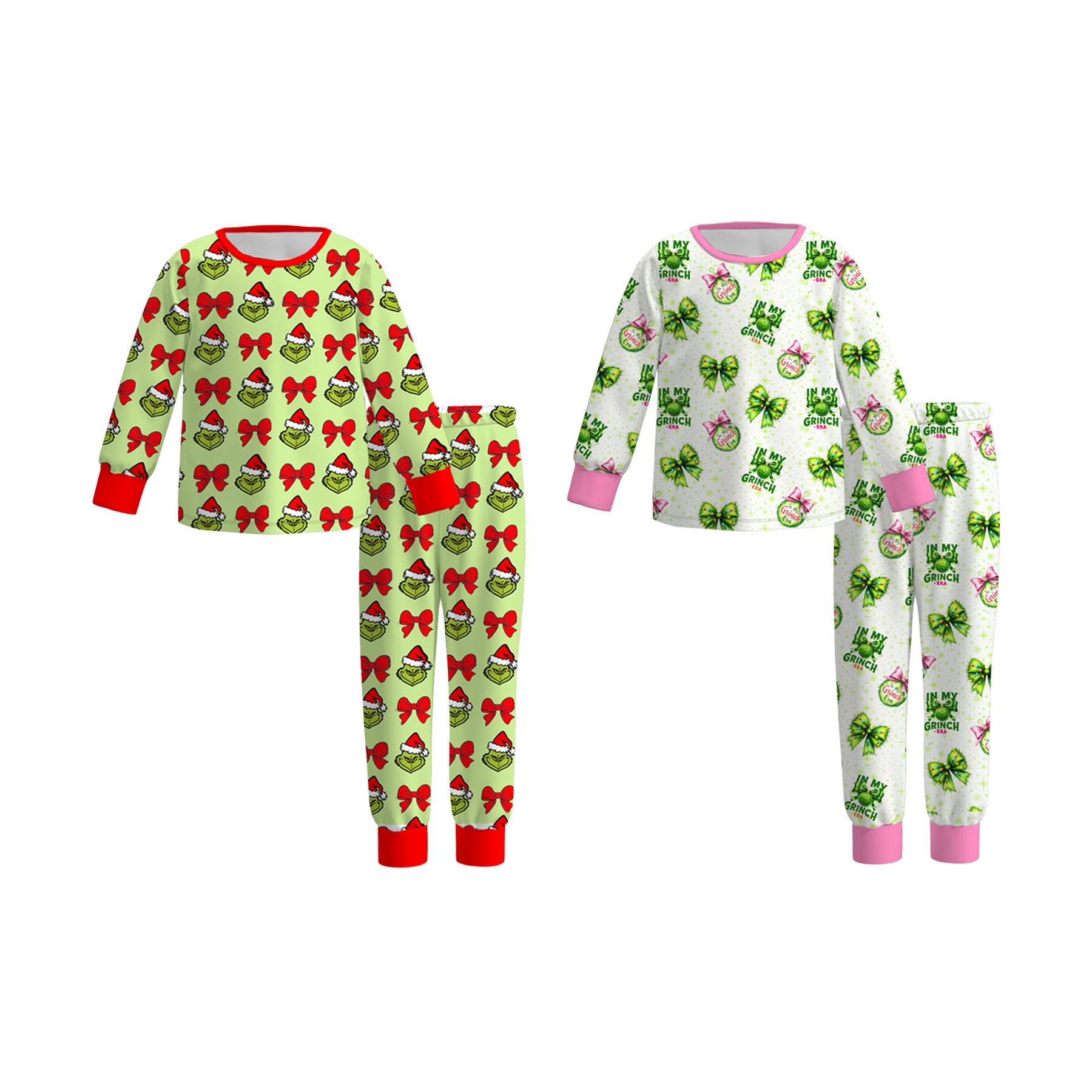 （Pre Order）Girls Christmas Cartoon Print Pajamas