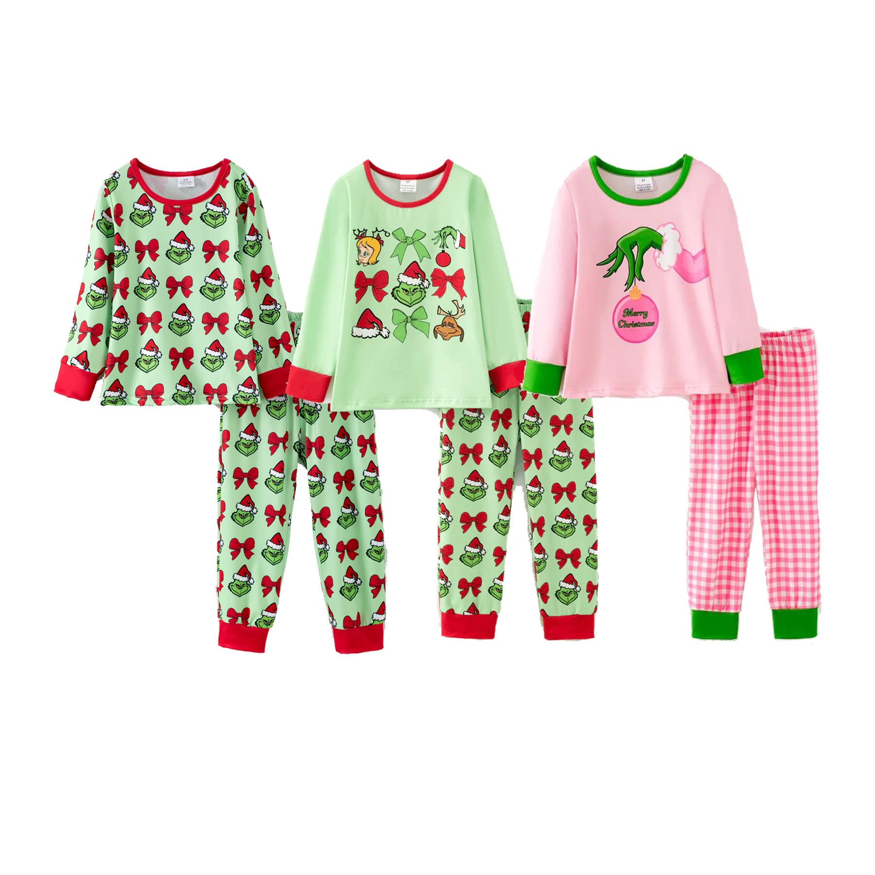 （Pre Order,Prepack Zone）Girls Christmas Cartoon Print Pajamas（Mix Size）