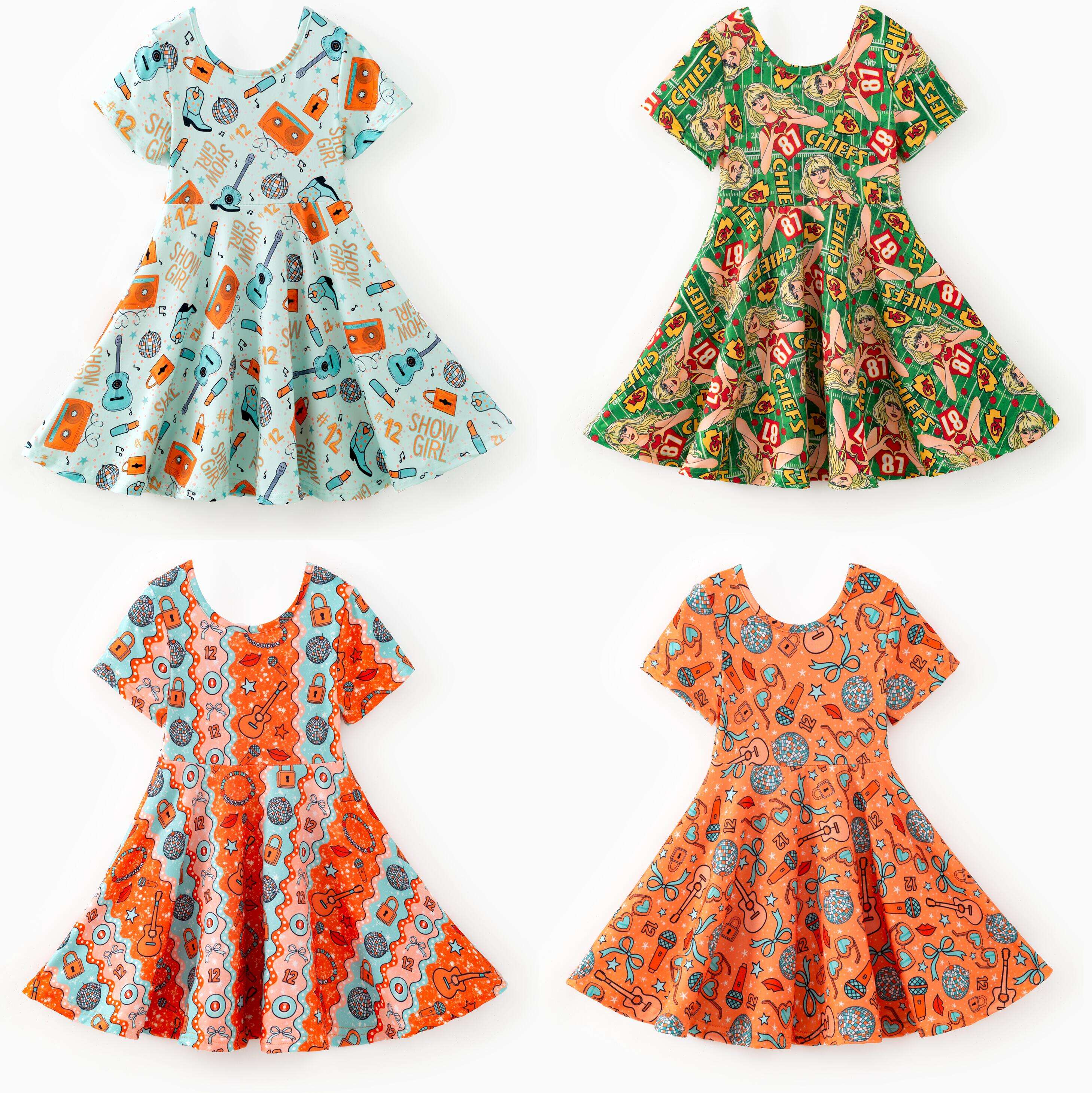 （Pre Order,Prepack Zone）Girls TS Print Dress（Mix Size）