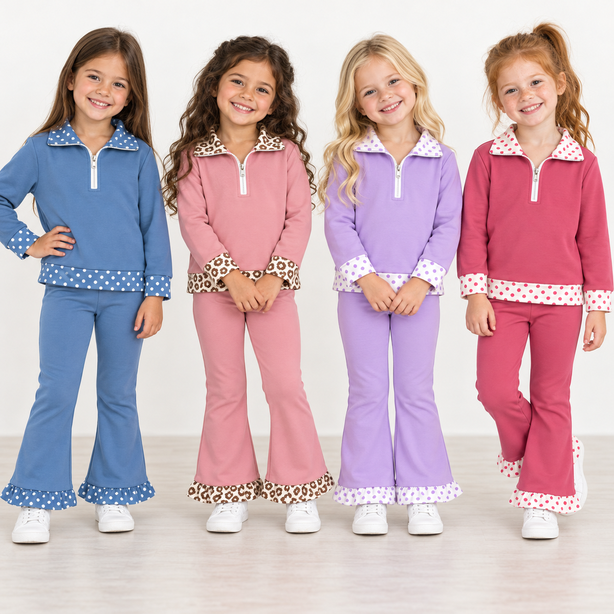 （Weekly Pre-Order）Girls Spring&Summer Print Zipper Outfit Set（Ends 11.1）