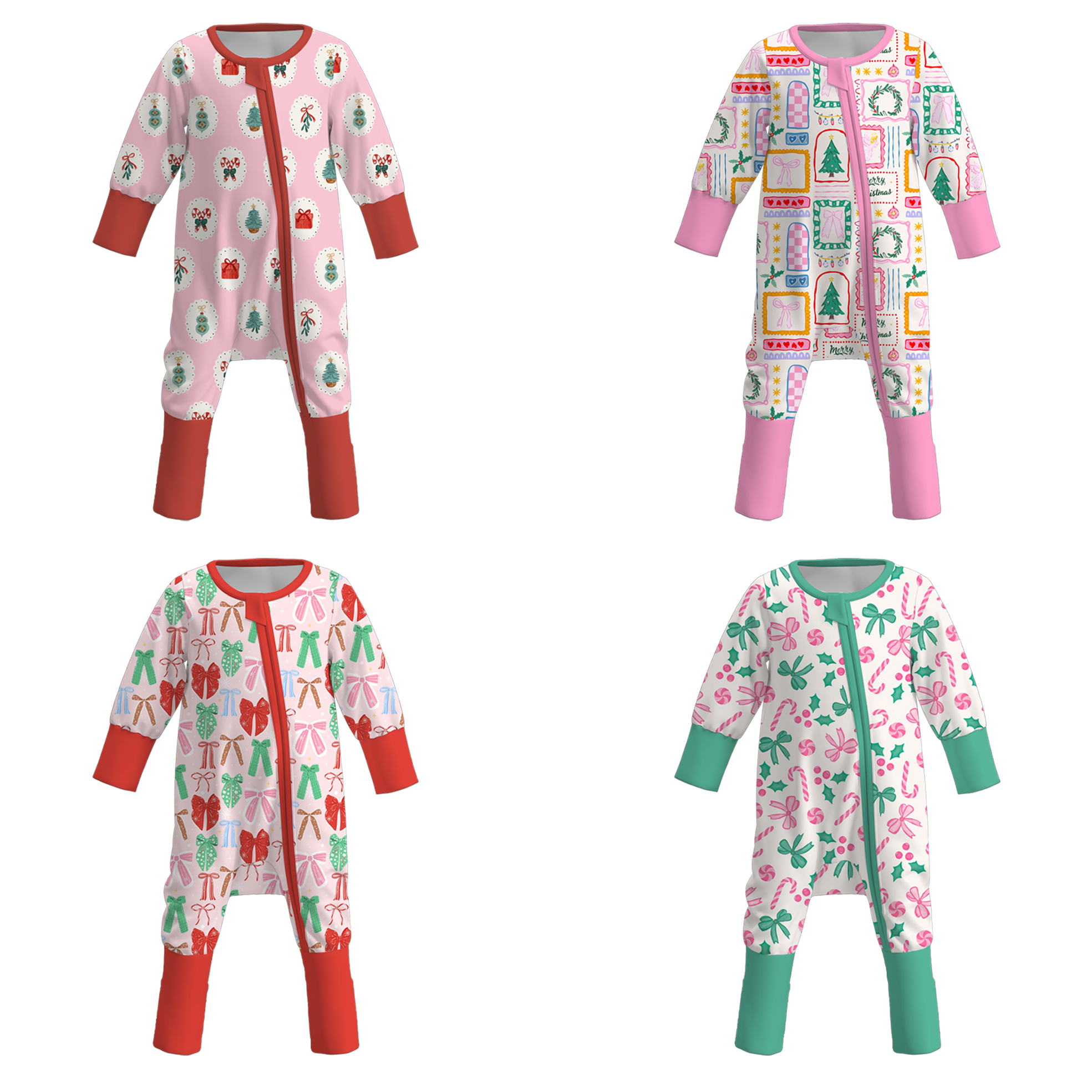 （Pre Order）Toddler Girls Christmas Print Romper