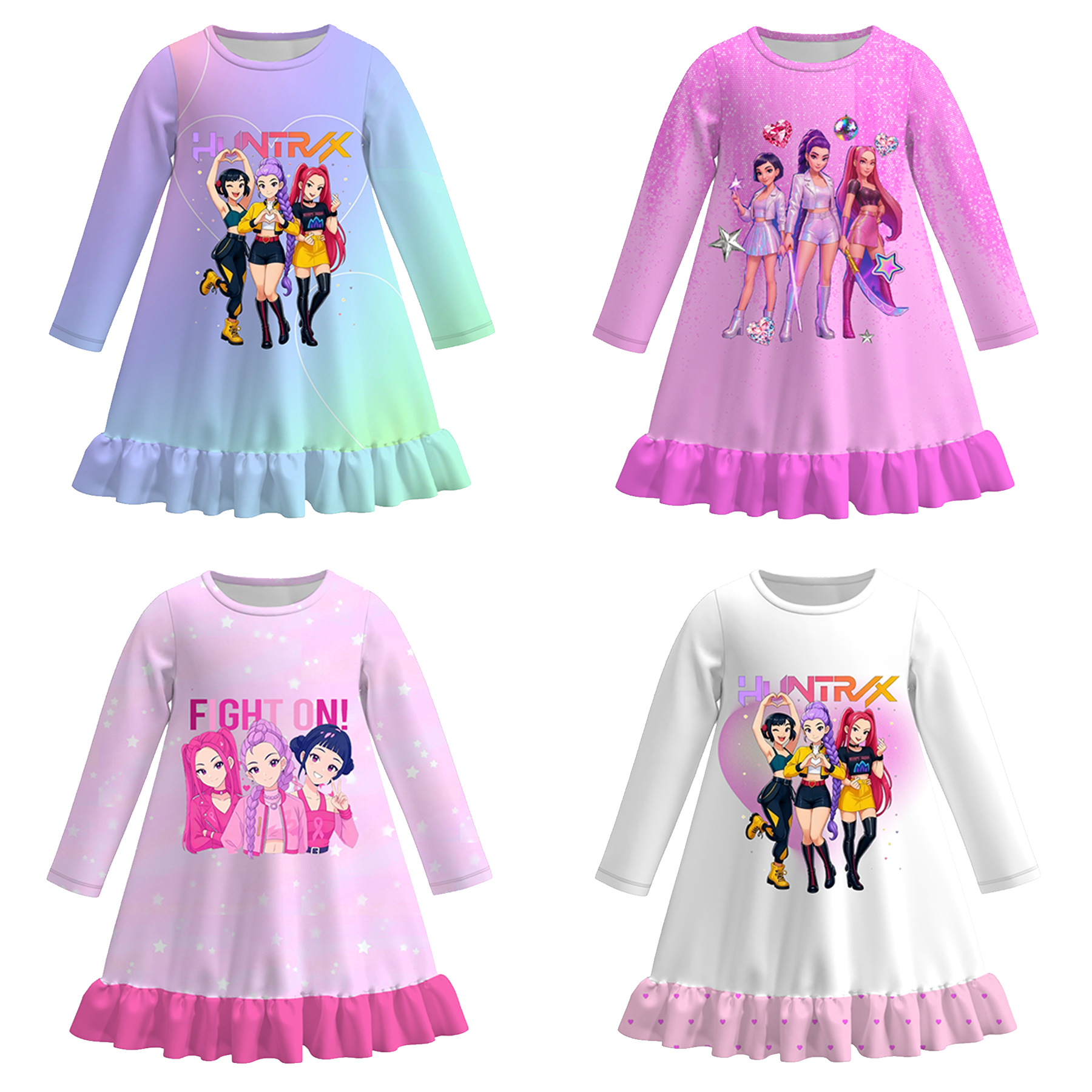 （Pre Order）Girls Movie Character Print Pajamas Dress