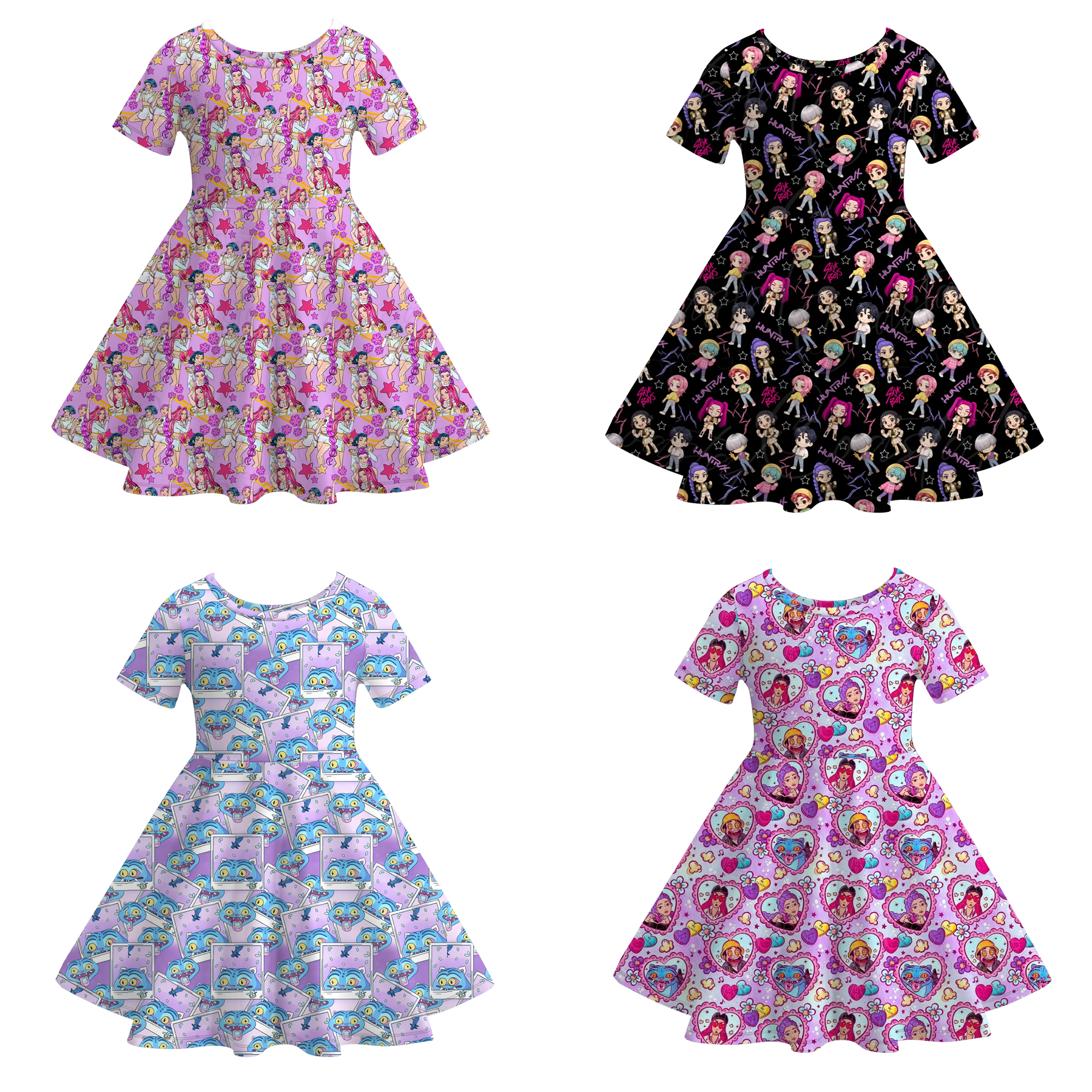 （Pre Order）Girls Spring&Summer Movie Character Print Dress