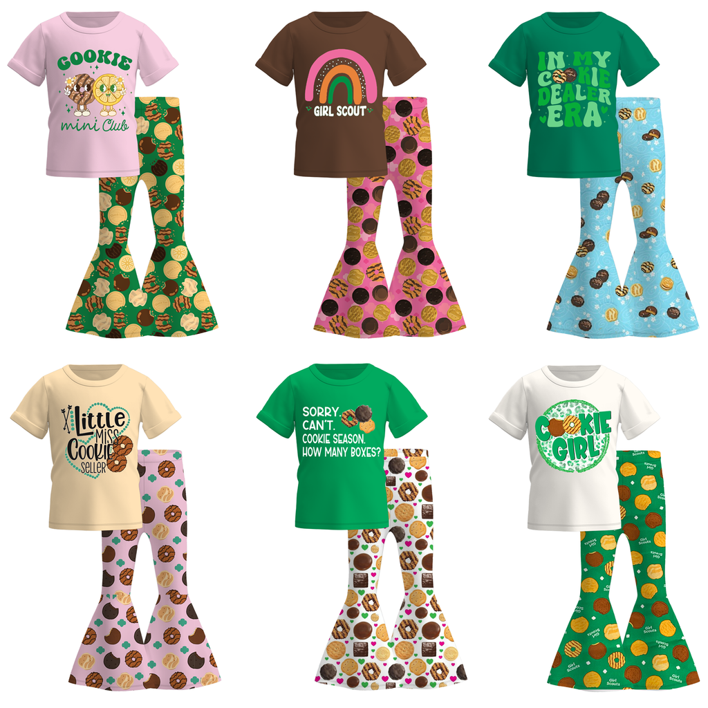 （Pre Order）Girls Scout Cookie Print Outfit Set