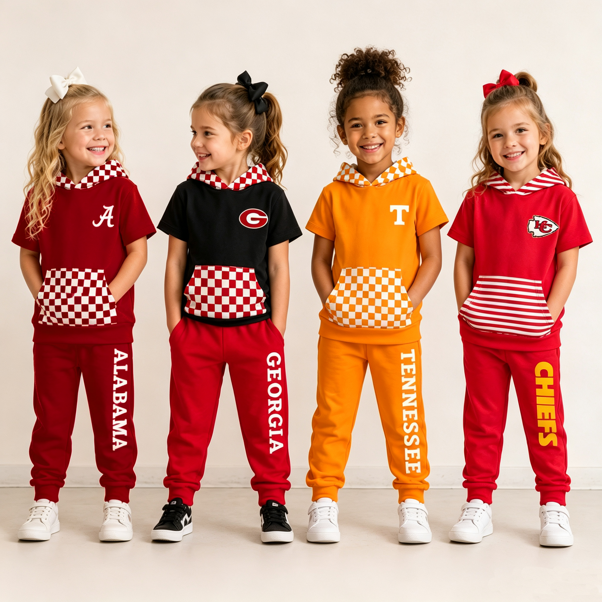 （Weekly Pre-Order）Girls Football Print Hoodie Set（Ends 9.13）
