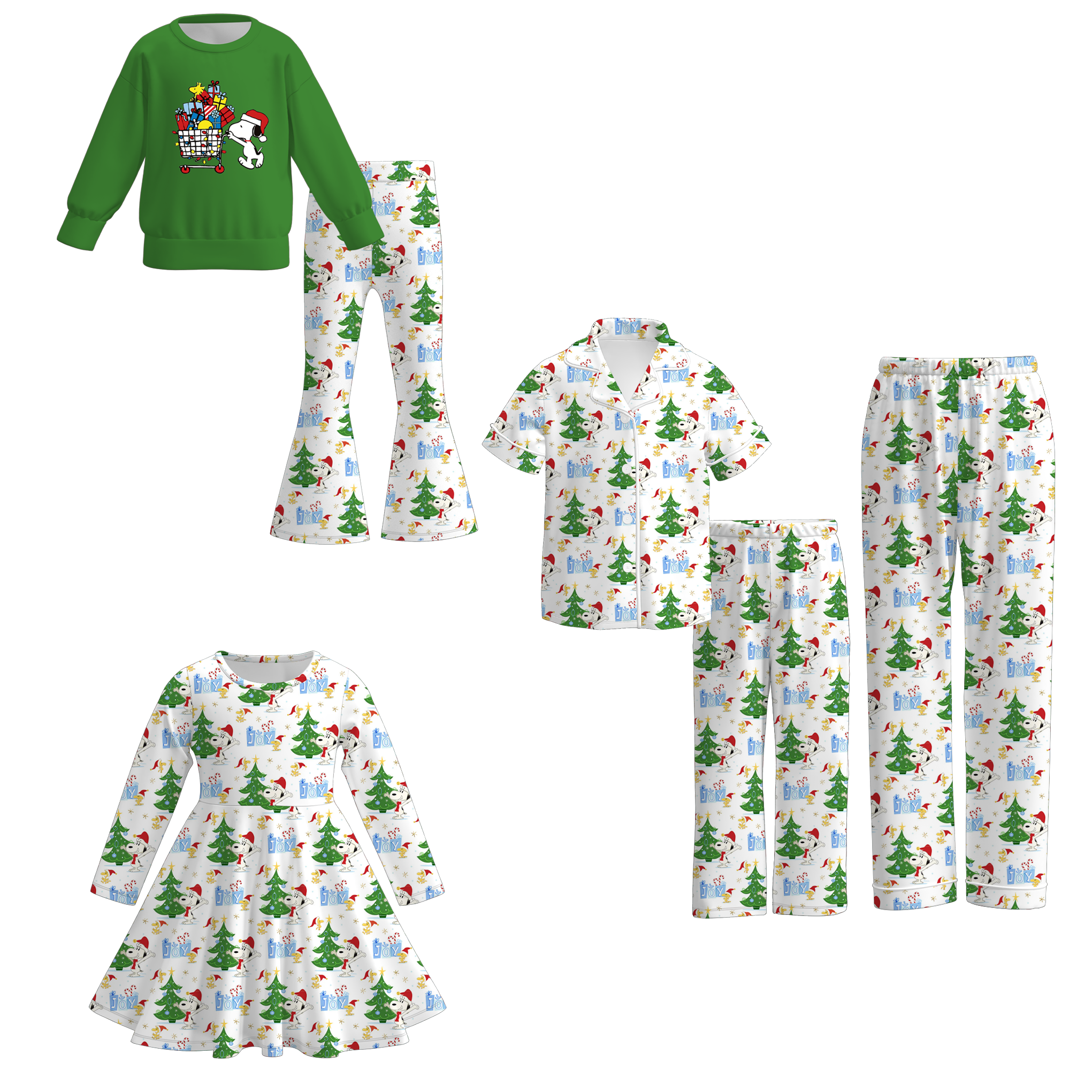 （Pre Order）Family Christmas Cartoon Print Dress,Set＆Pants