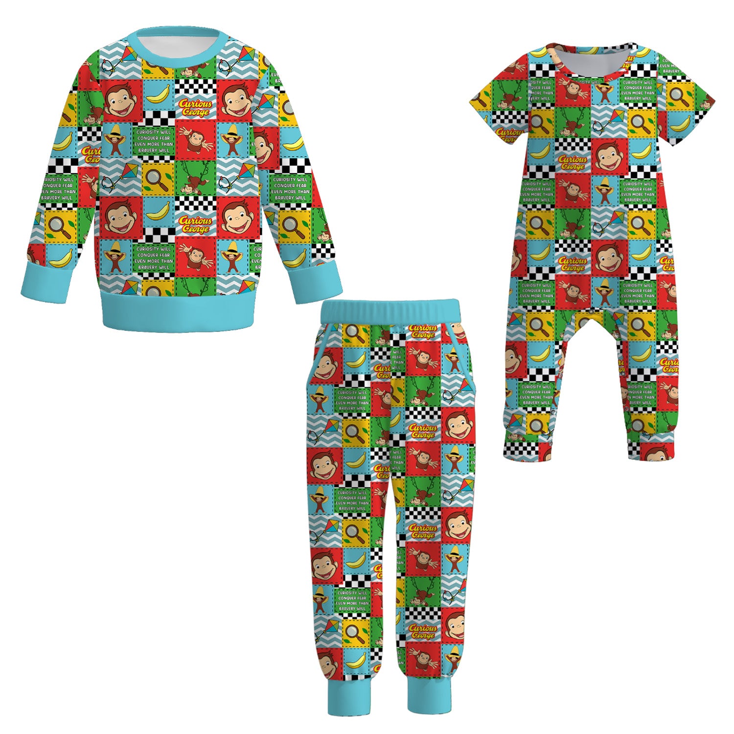 （Pre Order）Family Fall Cartoon Print Top,Pants＆Romper