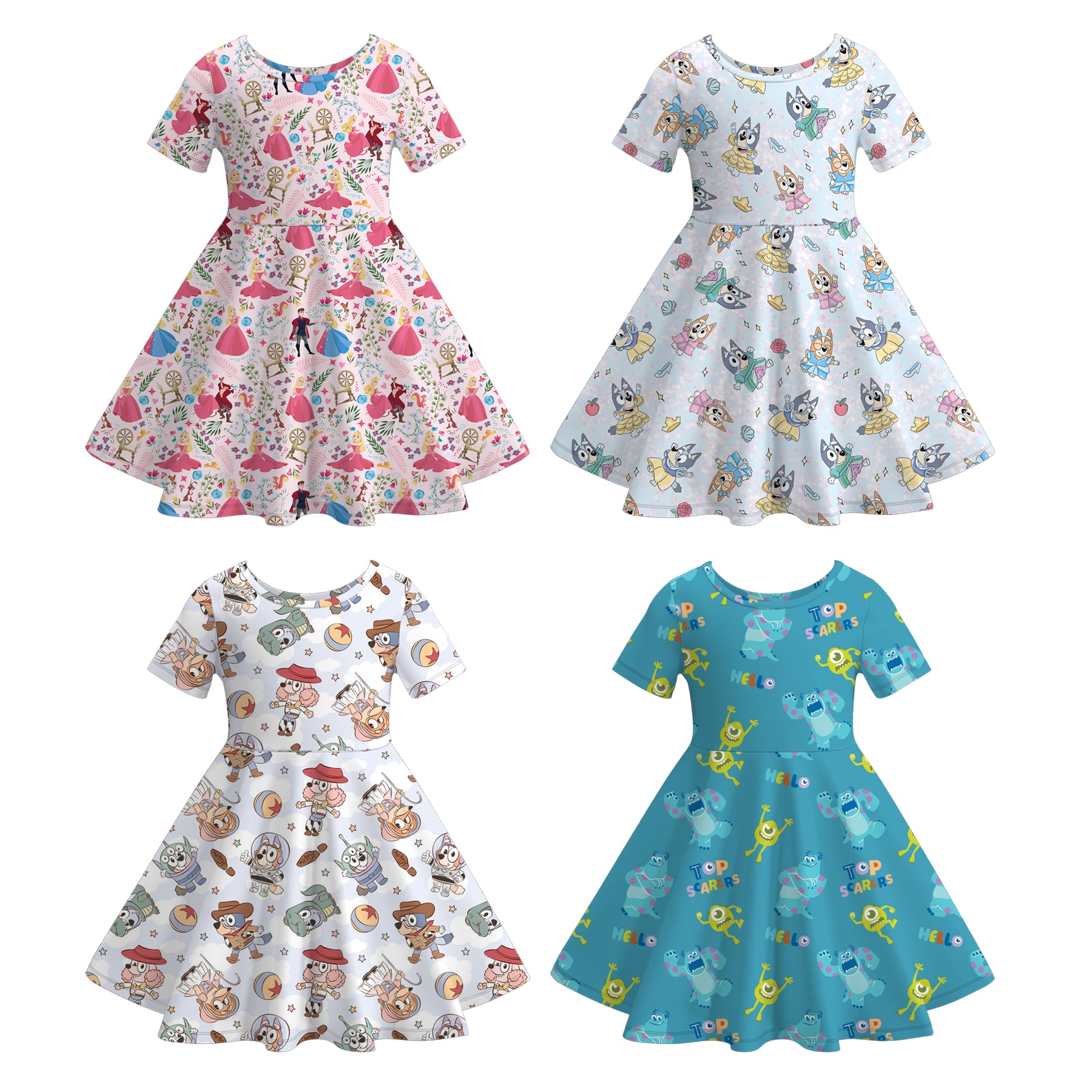 （Pre Order）Girls Spring and Summer Cartoon Print Dress