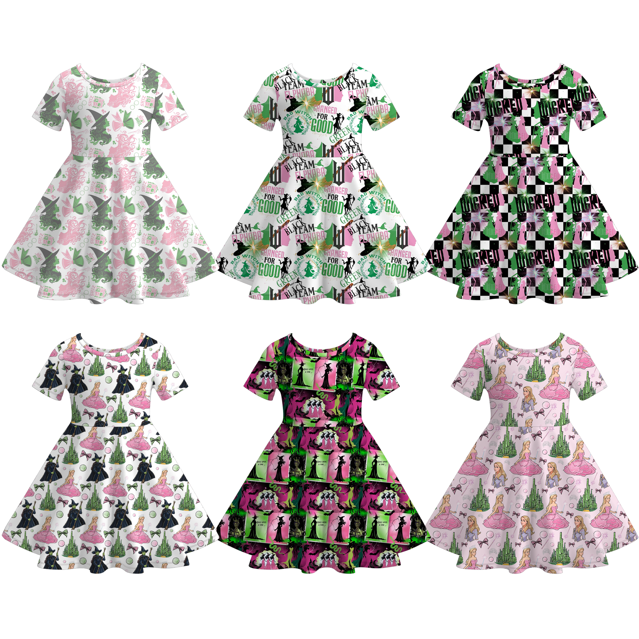 （Pre Order）Girls Spring&Summer Witch Print Dress