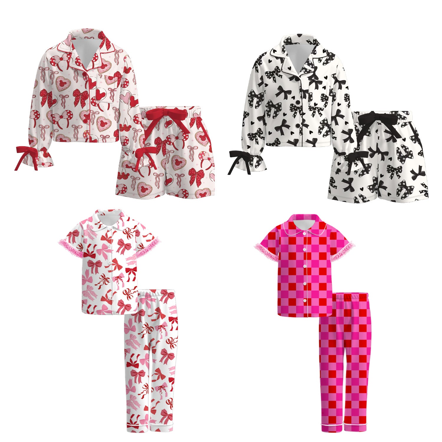 （Pre Order）Girls Valentine's Day Print Pajamas