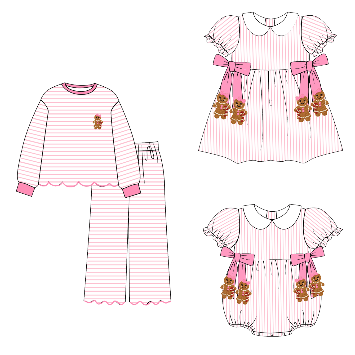 （Weekly Pre-Order）Sisters Christmas Embroidery Dress,Scallop Set&Romper（Ends 9.6）
