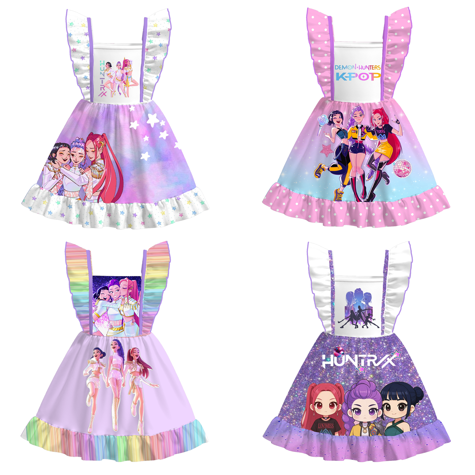 （Pre Order）Girls Spring&Summer Movie Character Print Dress