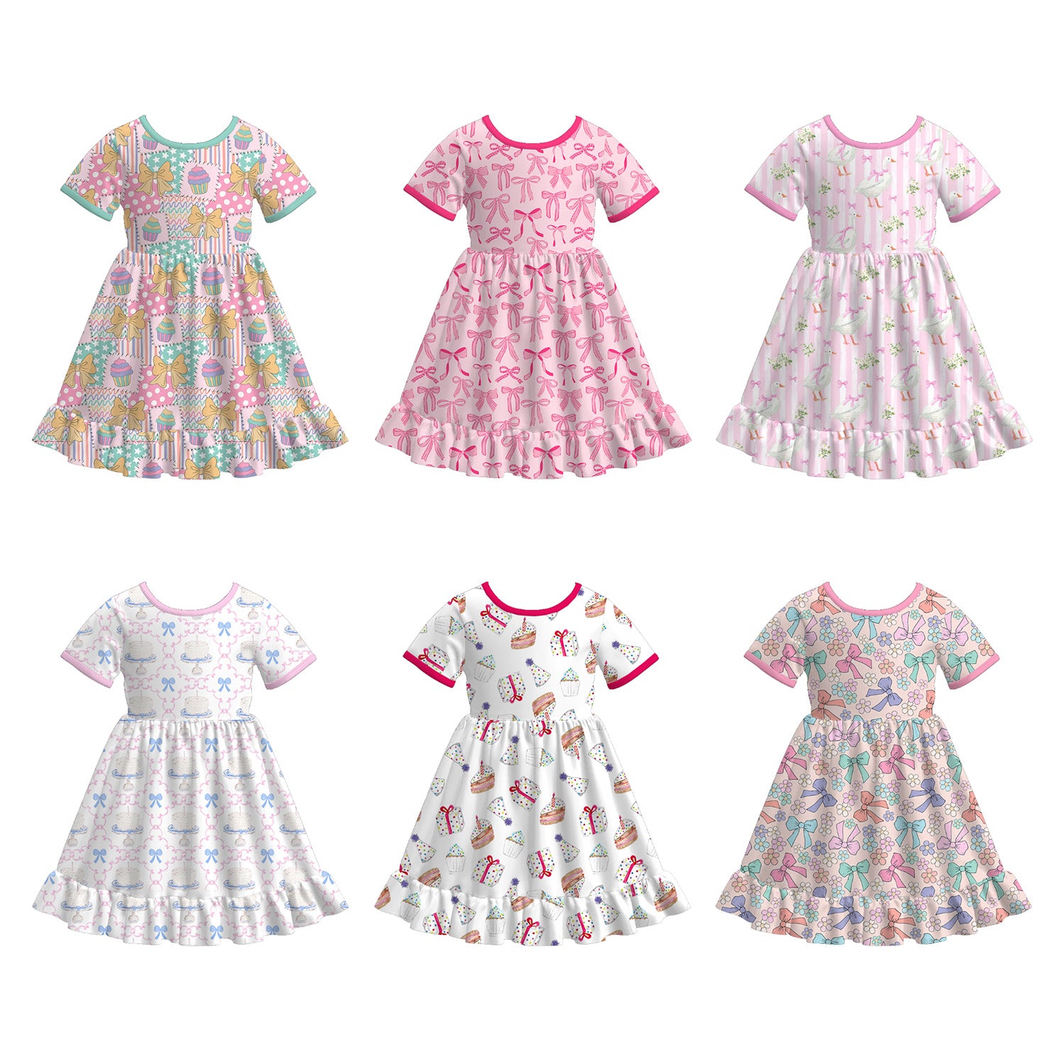 （Pre Order）Girls Summer Birthday Print Dress
