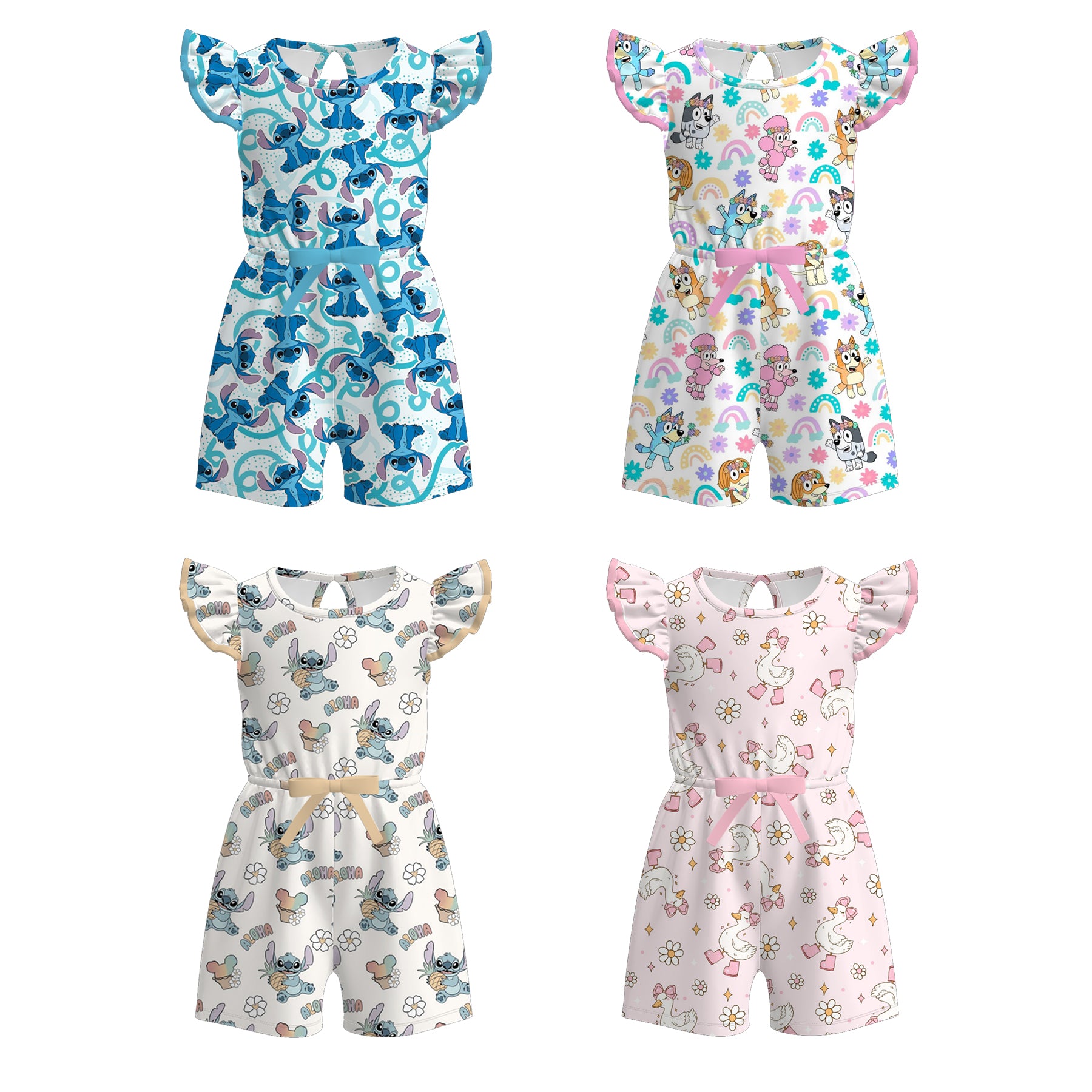 （Pre Order）Girls Spring and Summer Cartoon Print Jumpsuit