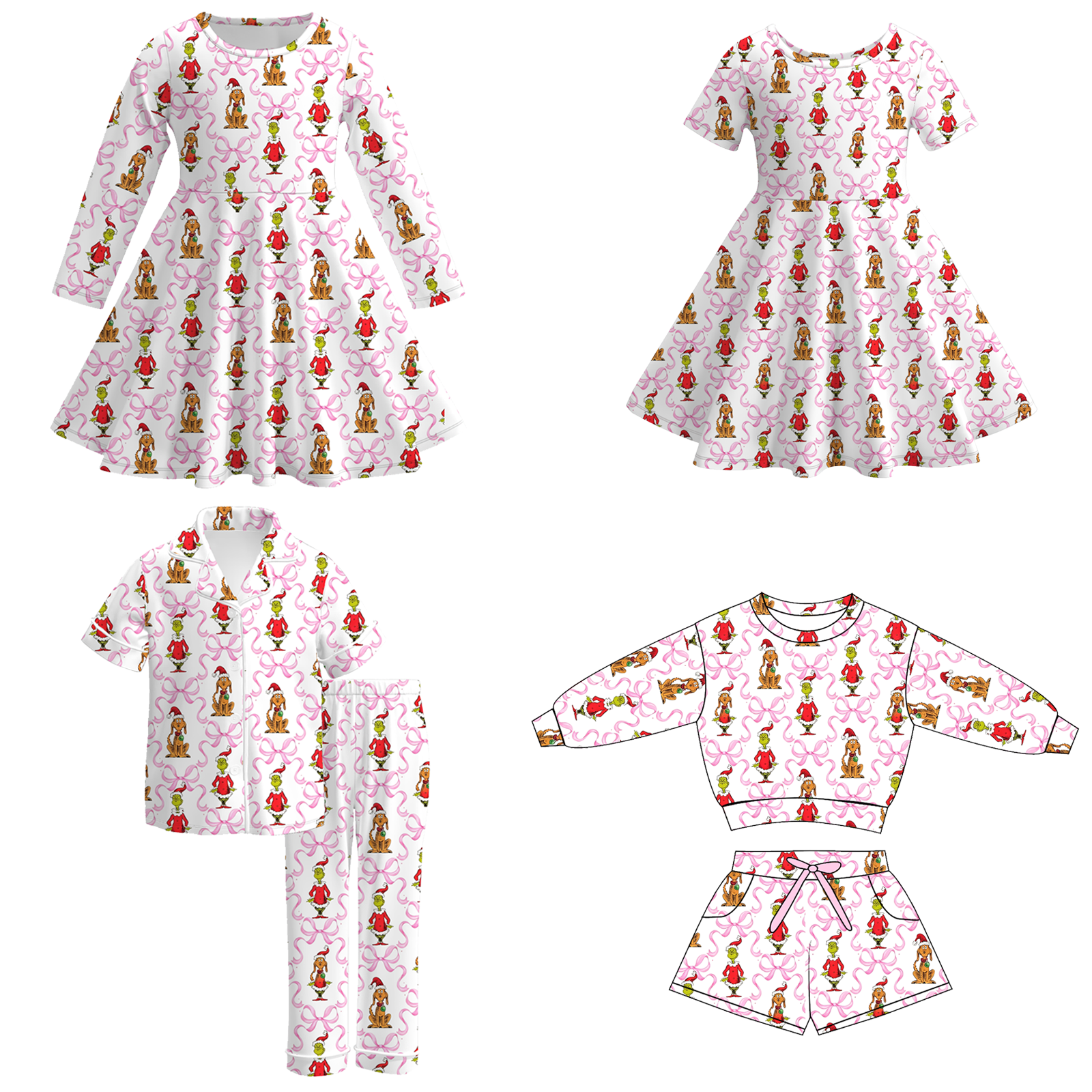 （Weekly Pre-Order）Sisters Christmas Print Dress&Pajamas（Ends 8.30）