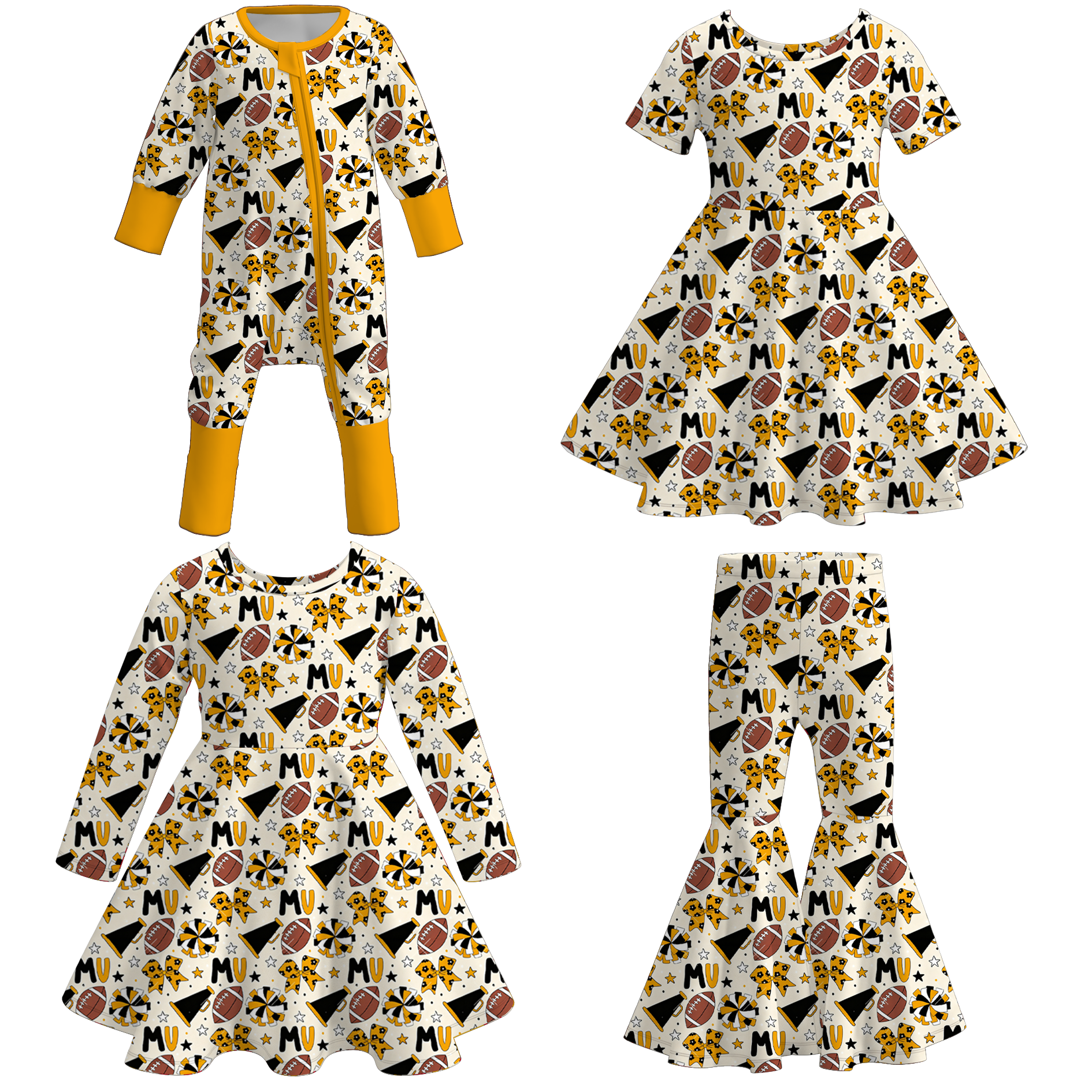 （Pre Order）Sisters Spring&Summer Football Print Dress,Pants&Romper