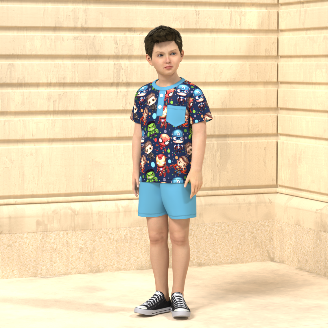（Pre Order）Boys Spring and Summer Movie Character Print Top