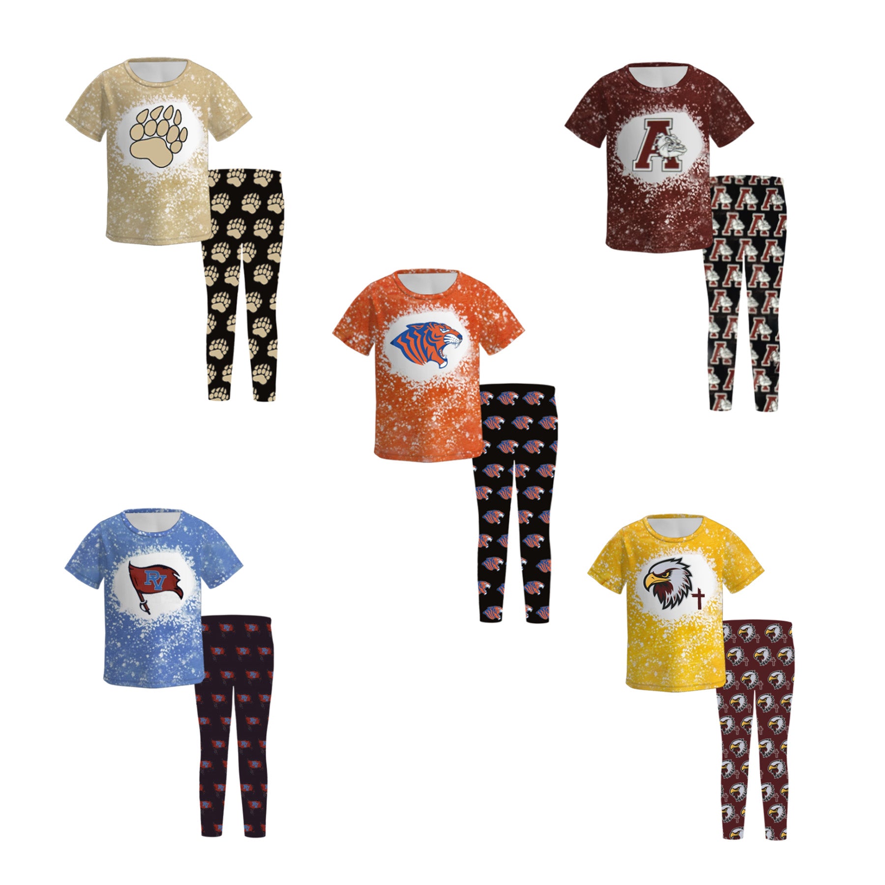 （Pre Order）Girls Football Team Print Outfit Set