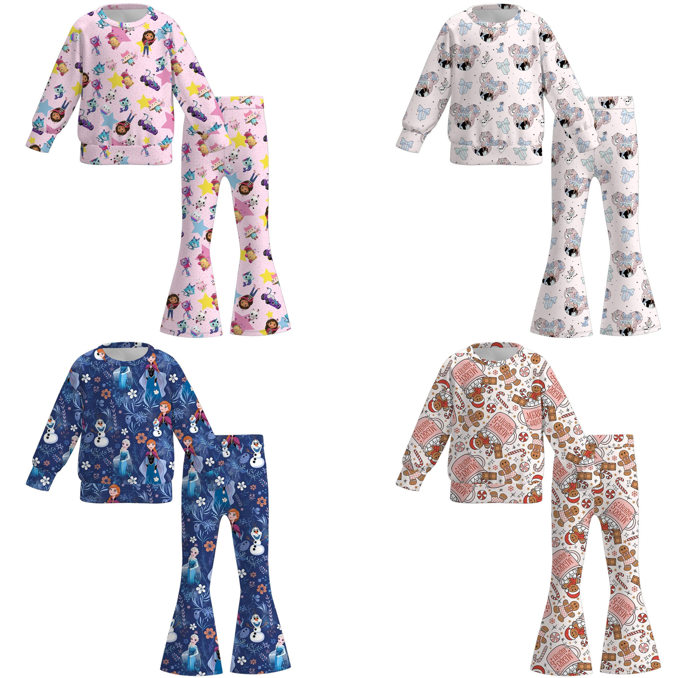 （Pre Order）Girls Fall&Winter Cartoon Print Outfit Set