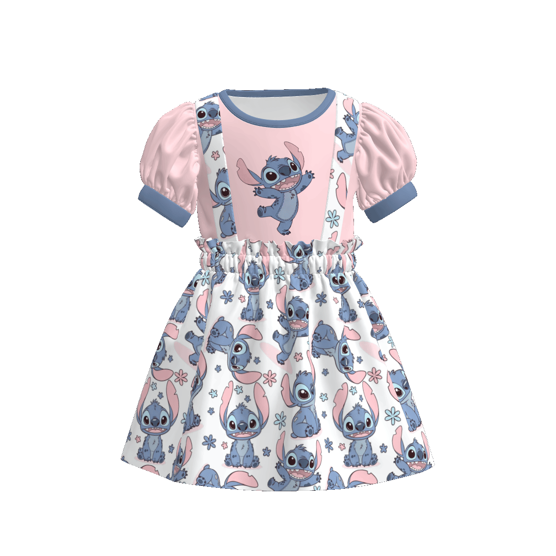 （Pre Order）Girls Spring and Summer Cartoon Print Strap Dress