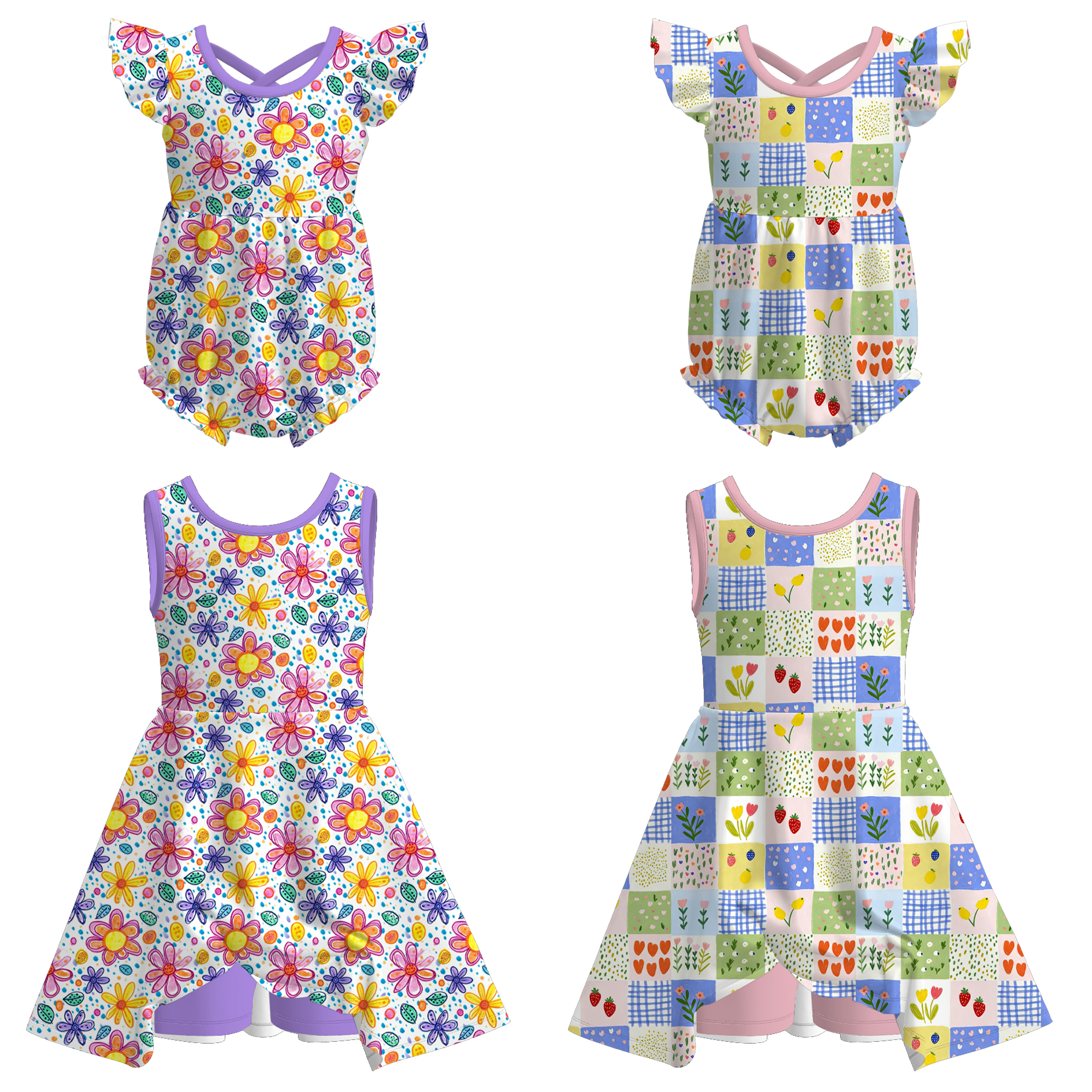 （Pre Order+Prepack Zone）Sisters Spring&Summer Floral Print Dress&Romper