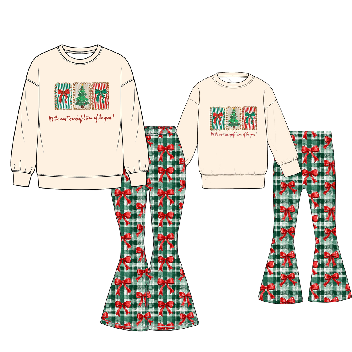 （Weekly Pre-Order）Mommy&Me Christmas Print Sweatshirt Suit（Ends 9.27）