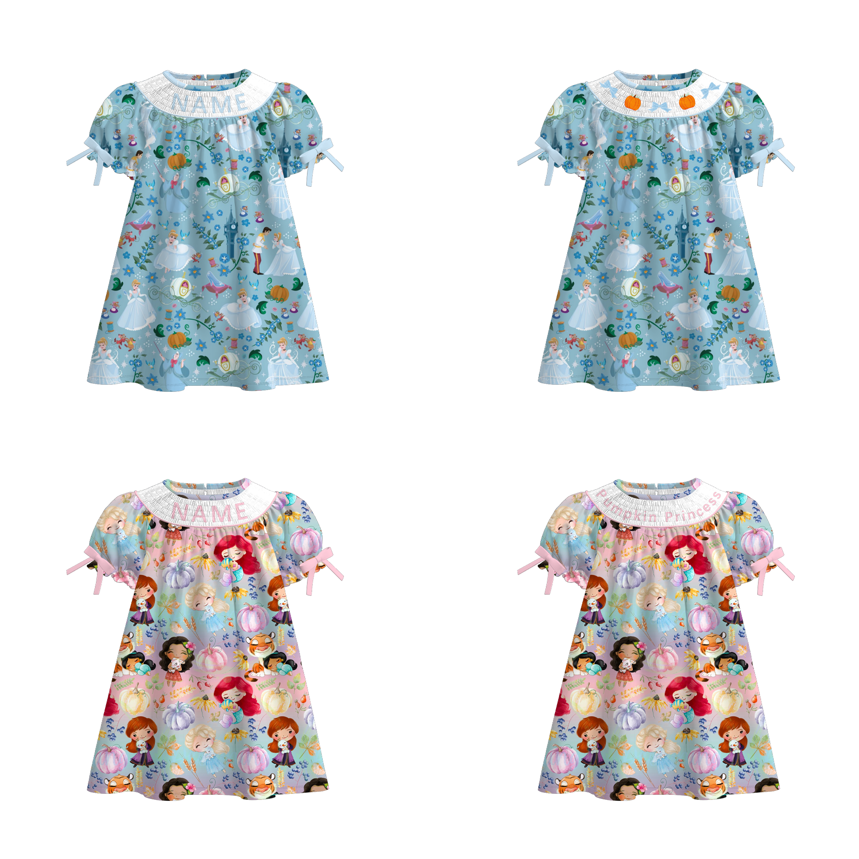 （Pre Order）Sisters Princess Embroidery Smocked Dress
