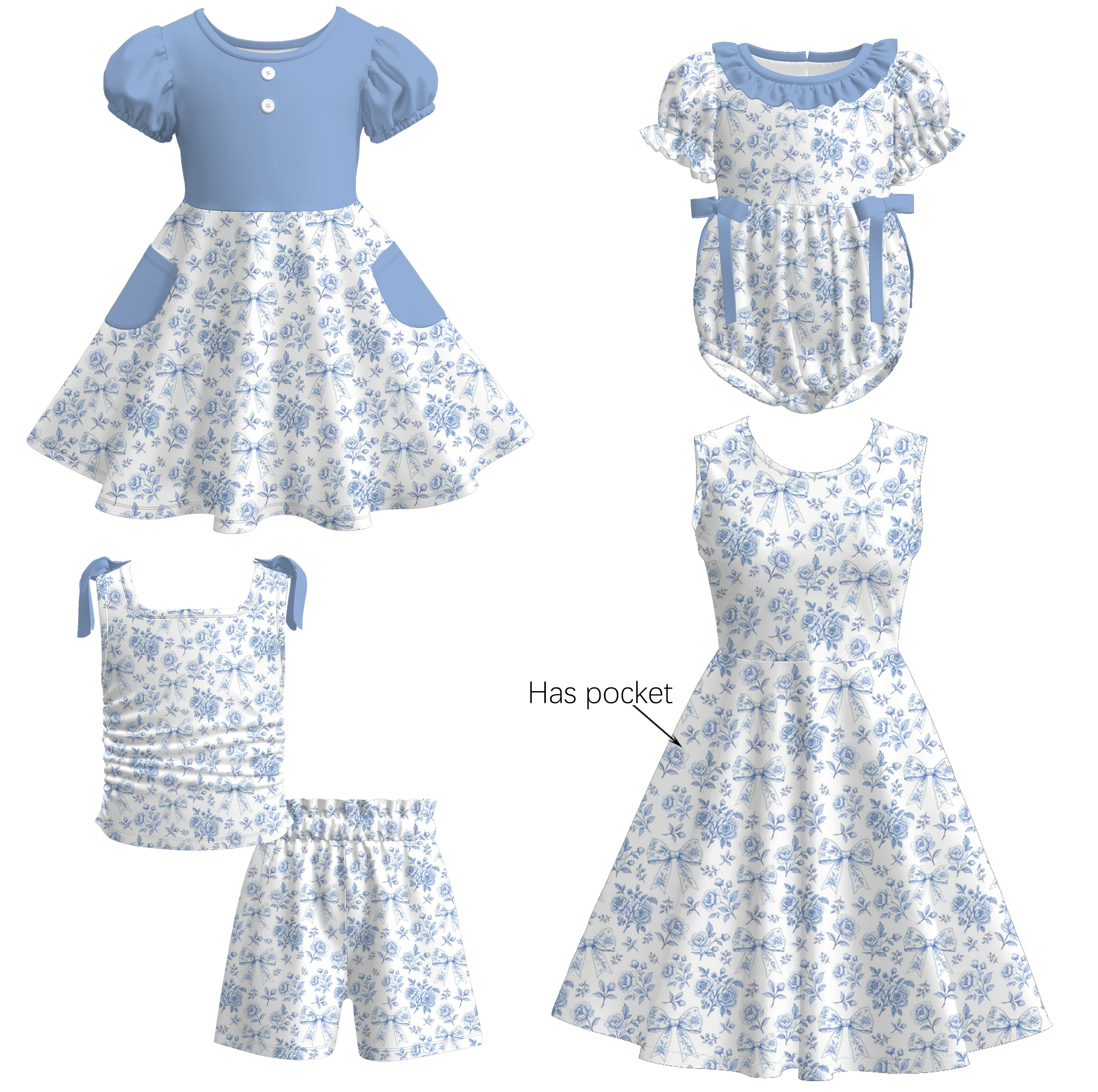 （Pre Order）Family Spring&Summer Floral Print Dress,Set&Romper