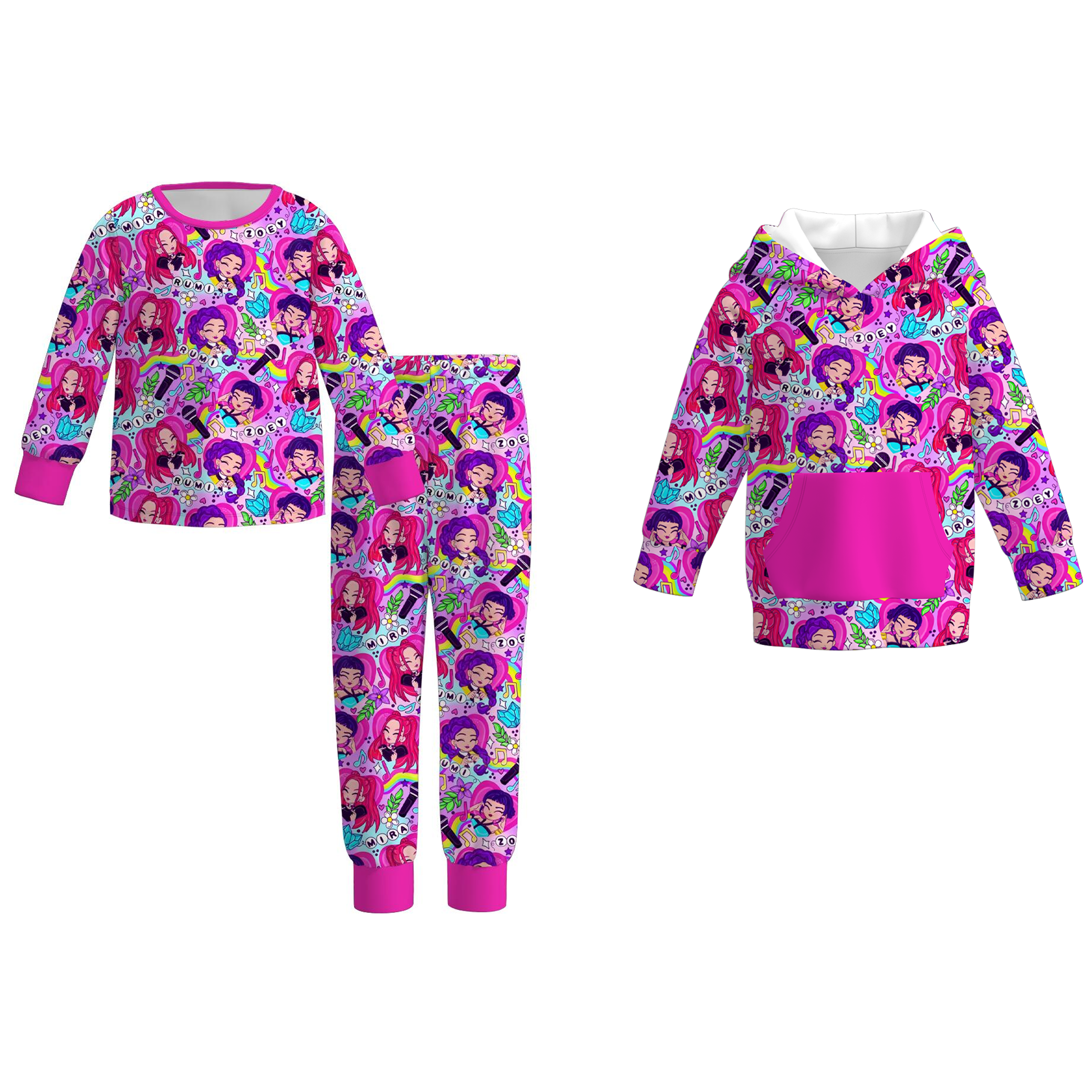 （Pre Order）Girls Movie Character Print Pajamas