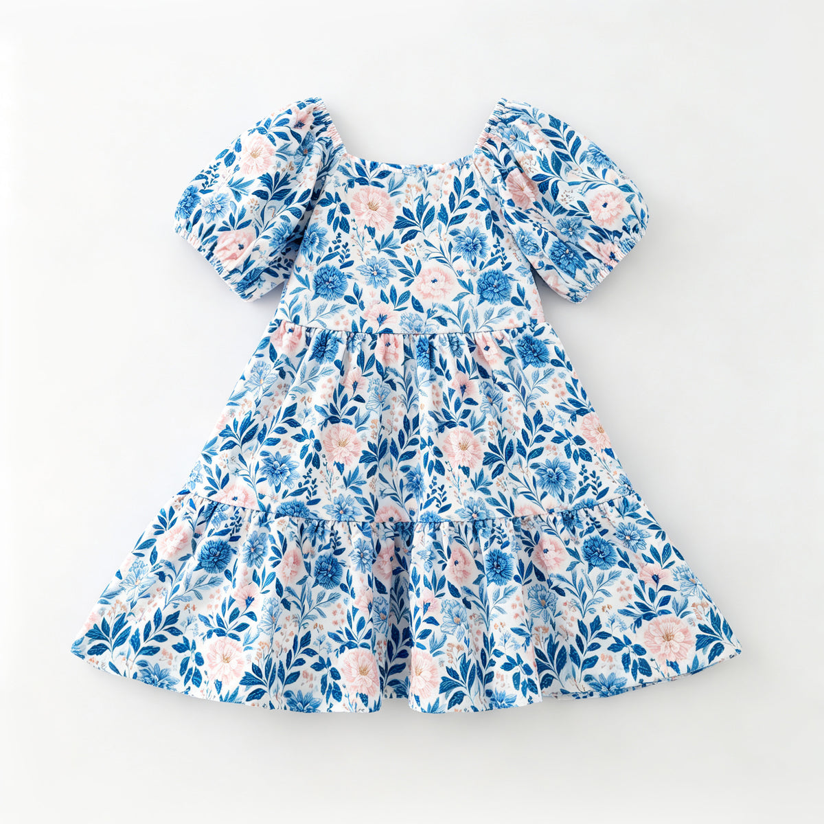 （In Stock）Girls Fall Floral Print Dress