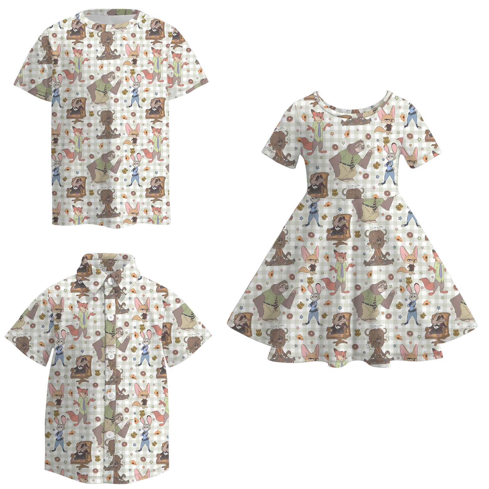 （Pre Order）Siblings Cartoon Print Dress&Top