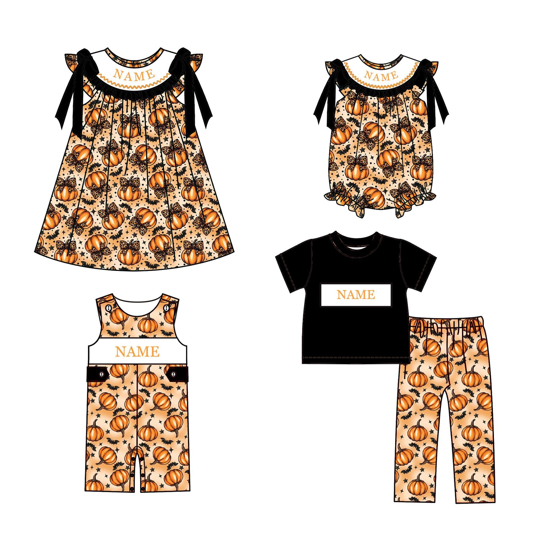 （Weekly Pre-Order）Siblings Pumpkin Embroidery Smocked Dress,Set&Romper（Ends 8.23）