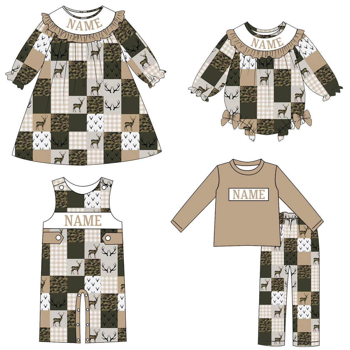 （Weekly Pre-Order）Siblings Hunting Embroidery Smocked Dress,Set&Romper（Ends 10.18）