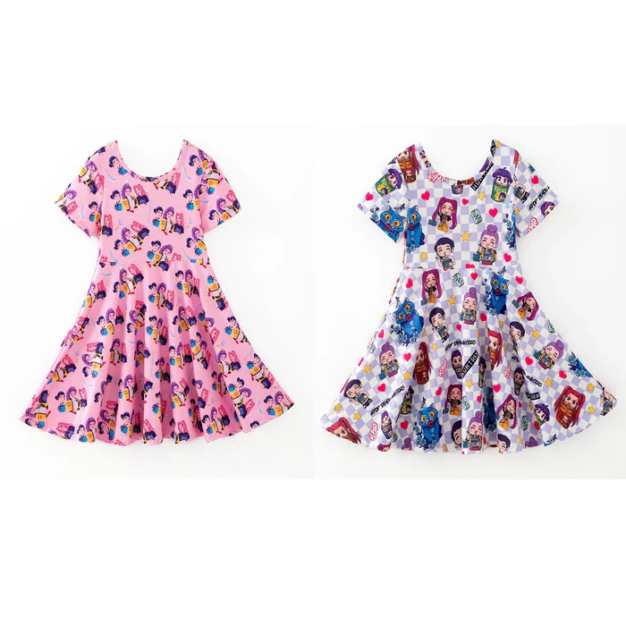 （Pre Order,Prepack Zone）Girls Movie Character Print Dress（Mix Size）