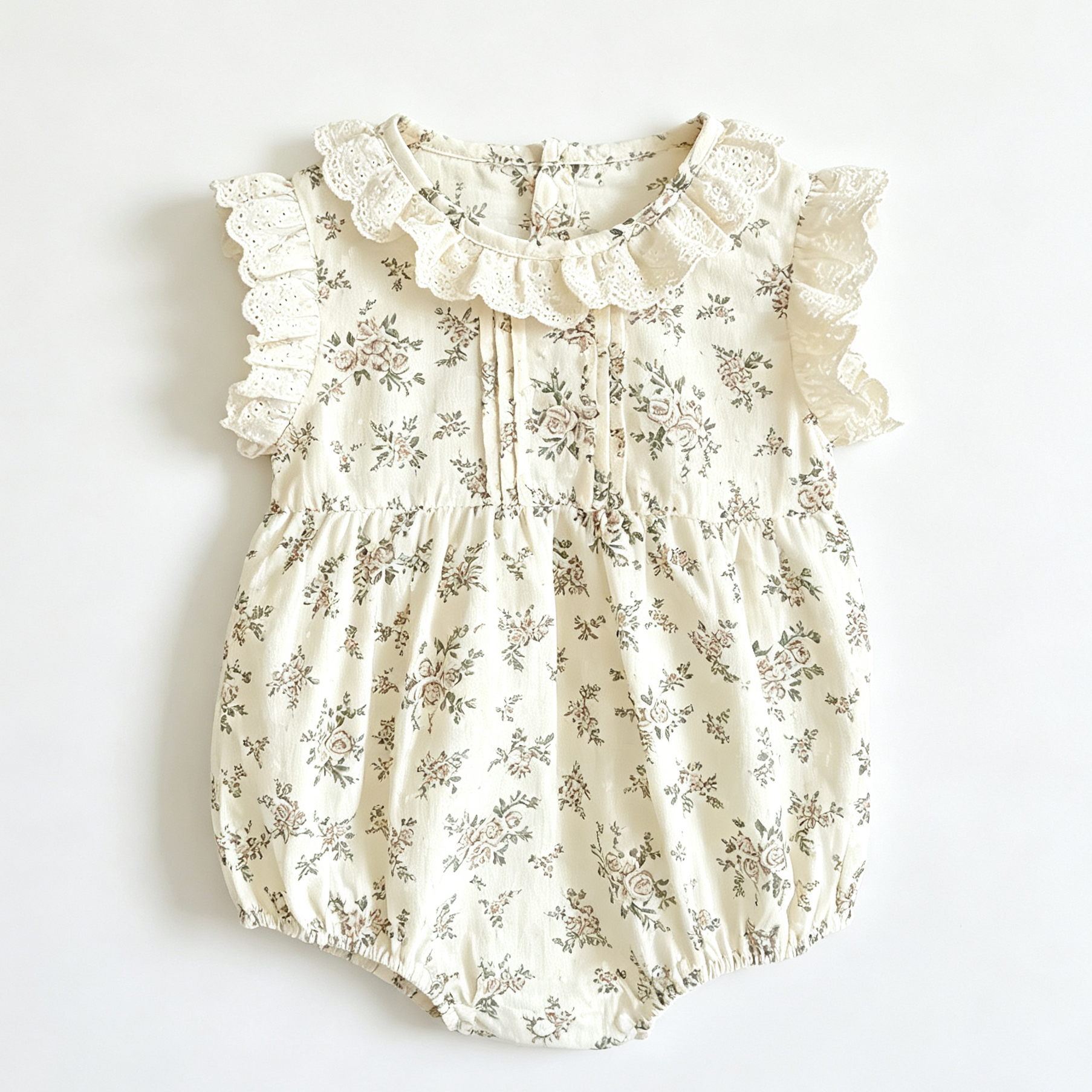 （Pre Order 2 Weeks）Girls Fall Floral Print Ruffle Romper