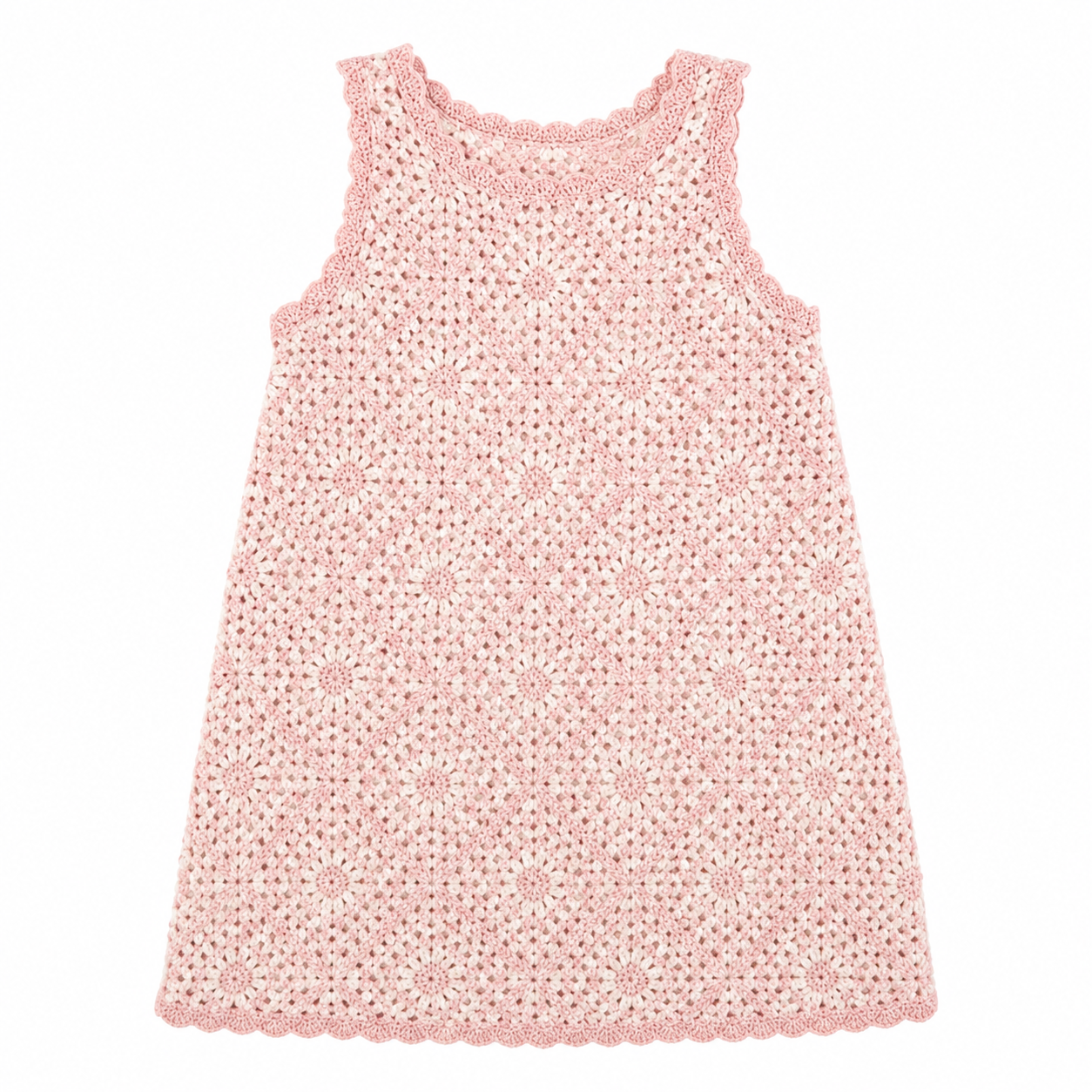 （Pre Order 2 Weeks）Girls Granny Square Crochet Dress