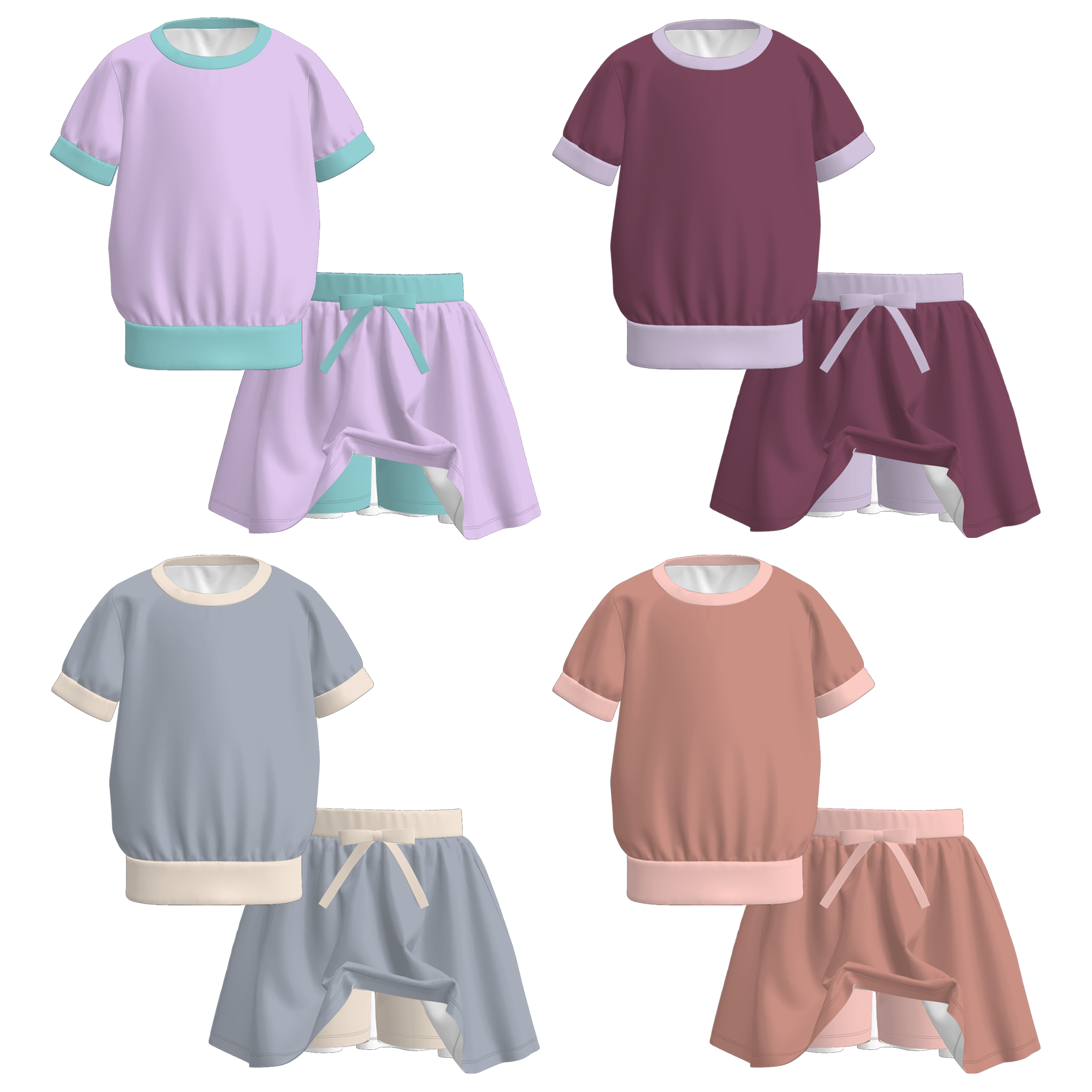 （Pre Order）Girls Fall Basic Skort Set