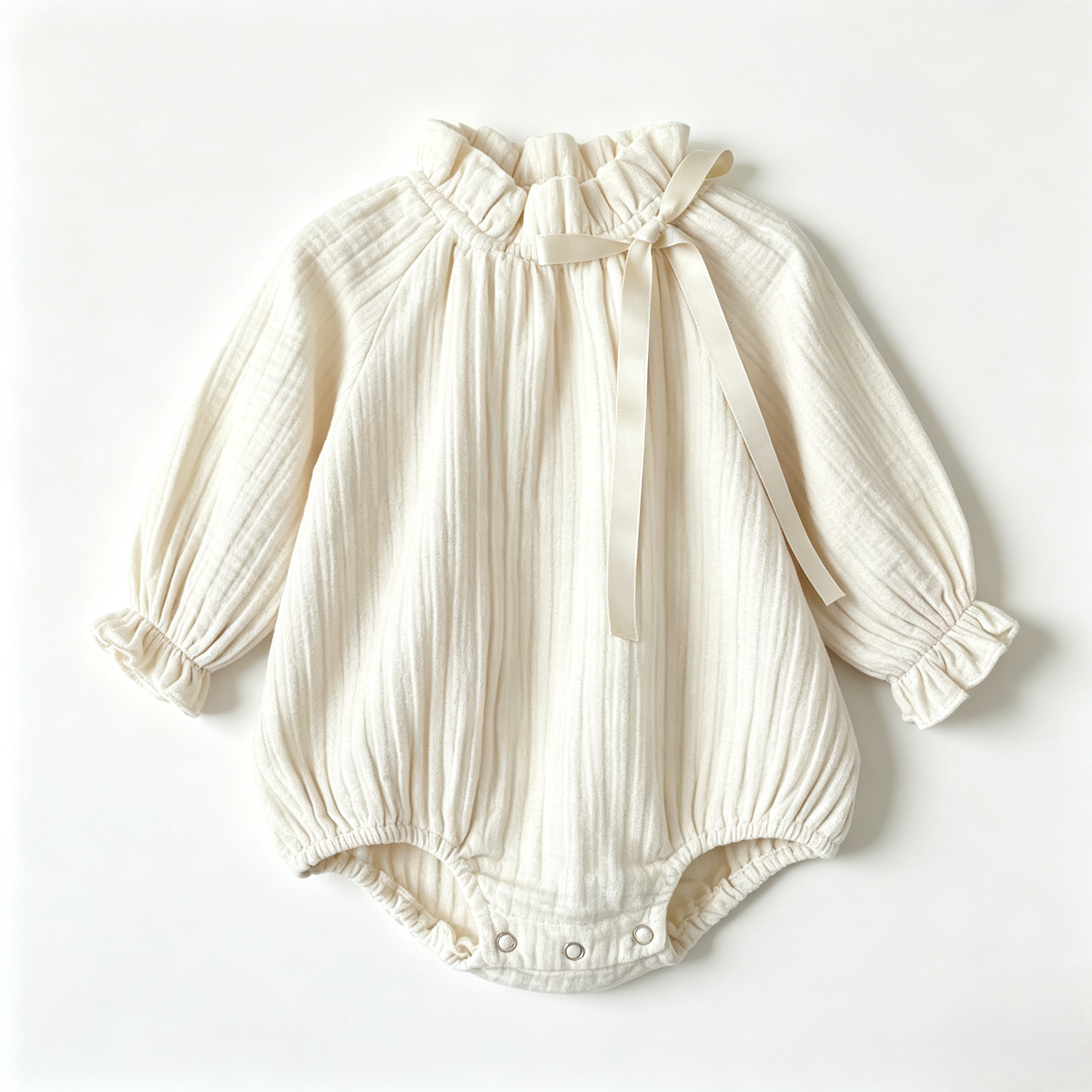 （Pre Order 2 Weeks）Toddler Girls Fall Solid Color Bow Romper