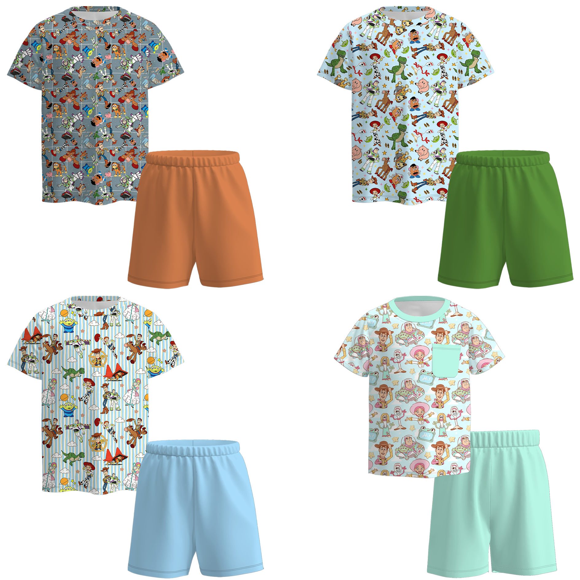 （Pre Order+Prepack Zone）Boys Cartoon Print Shorts Set（Mix Size）