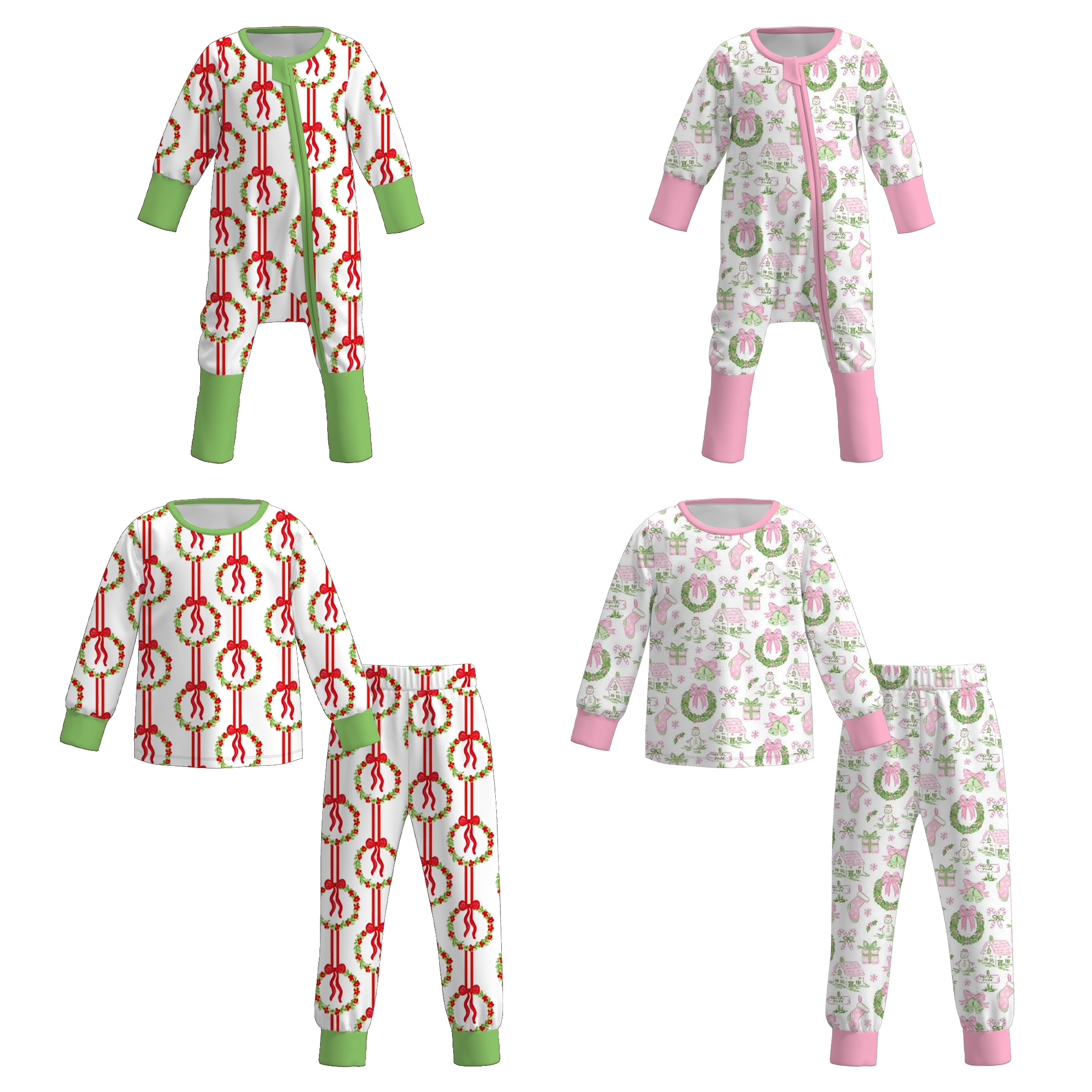 （Pre Order）Sisters Christmas Print Top&Romper