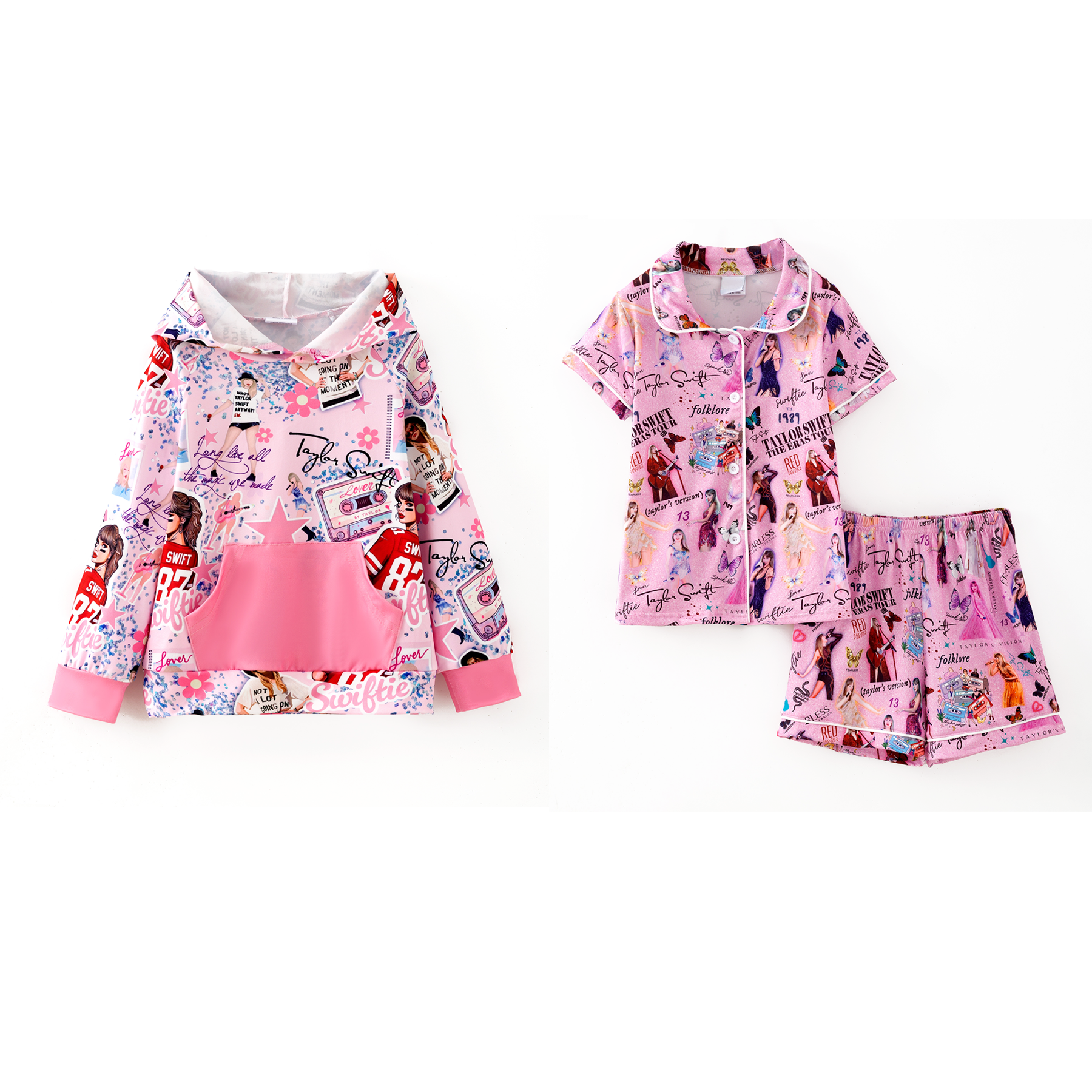 （Pre Order,Prepack Zone）Girls TS Print Hoodie&Pajamas（Mix Size）