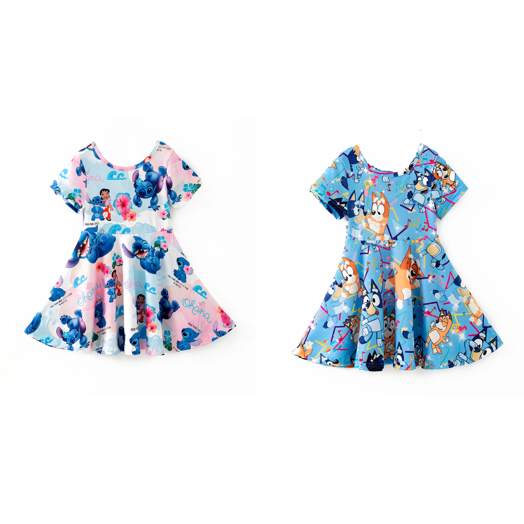 （Pre Order,Prepack Zone）Girls Blue Dog Print Dress（Mix Size）