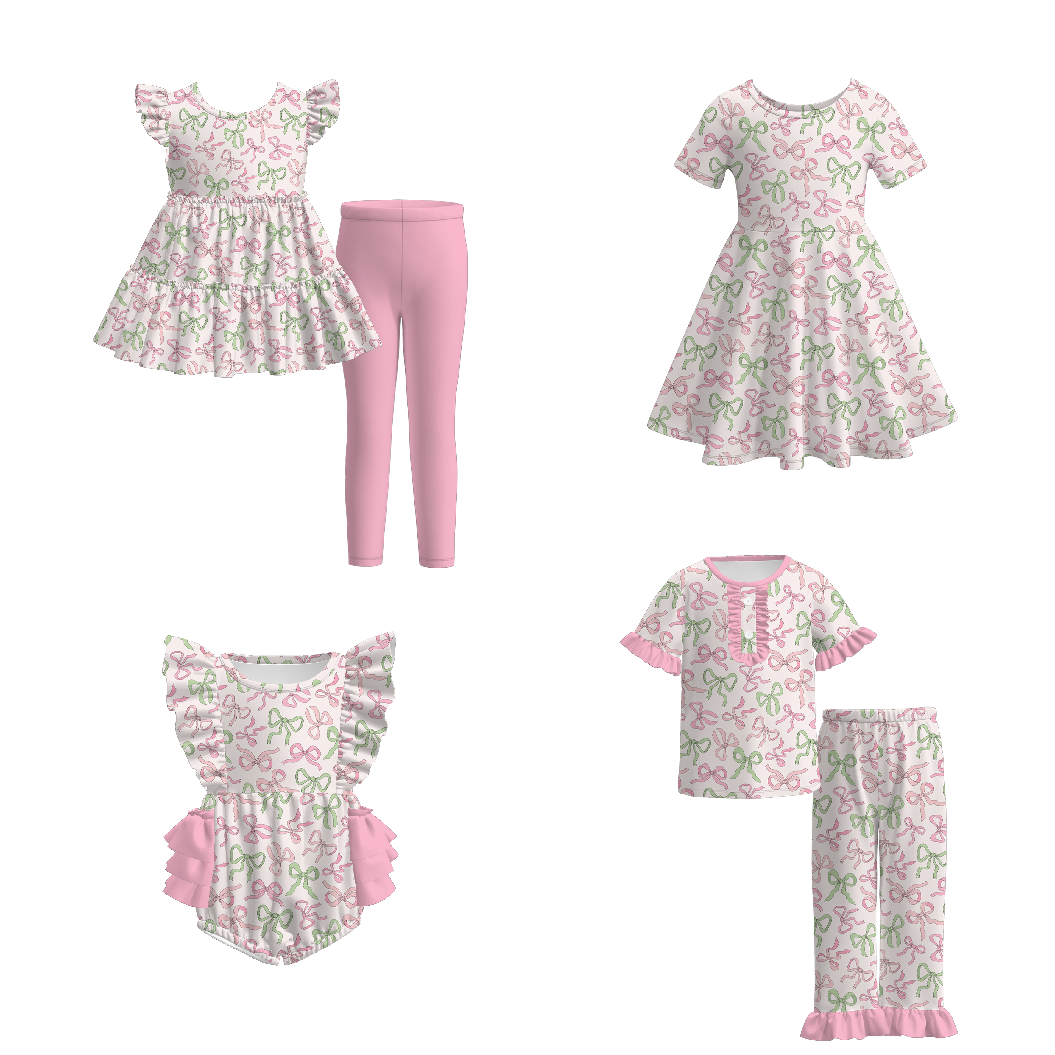 （Pre Order）Family Fall＆Christmas Print Dress,Set,Pajamas＆Romper