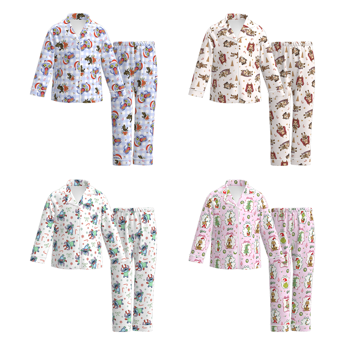 （Pre Order）Girls Christmas Print Pajamas