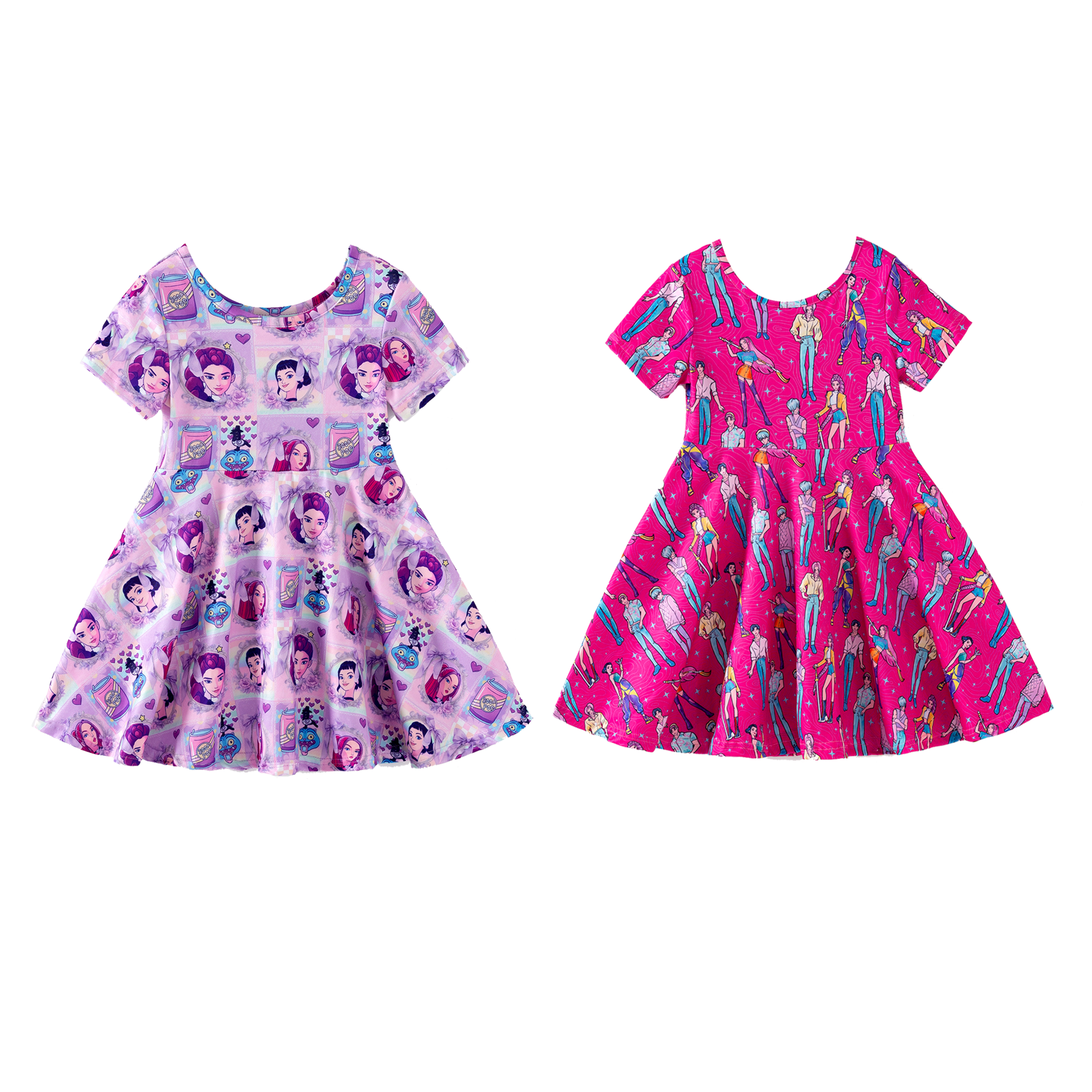 （Pre Order,Prepack Zone）Girls Movie Character Print Dress（Mix Size）