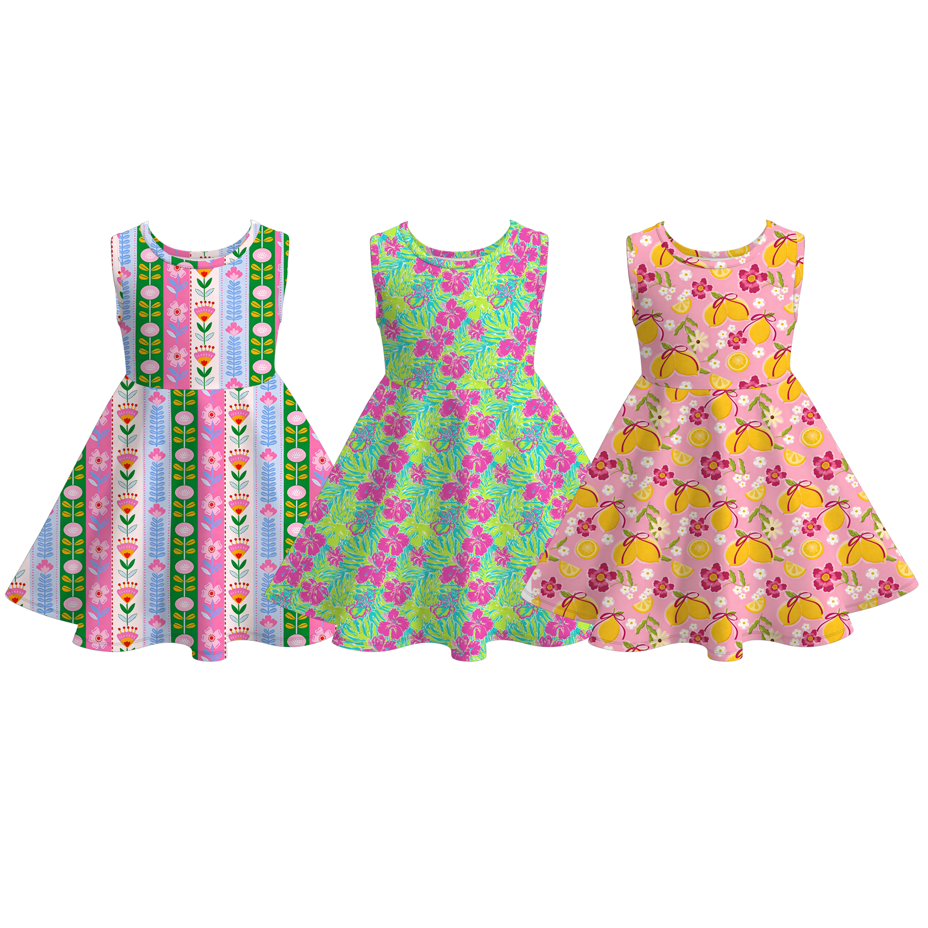 （Pre Order+Prepack Zone）Girls Spring&Summer Print Dress