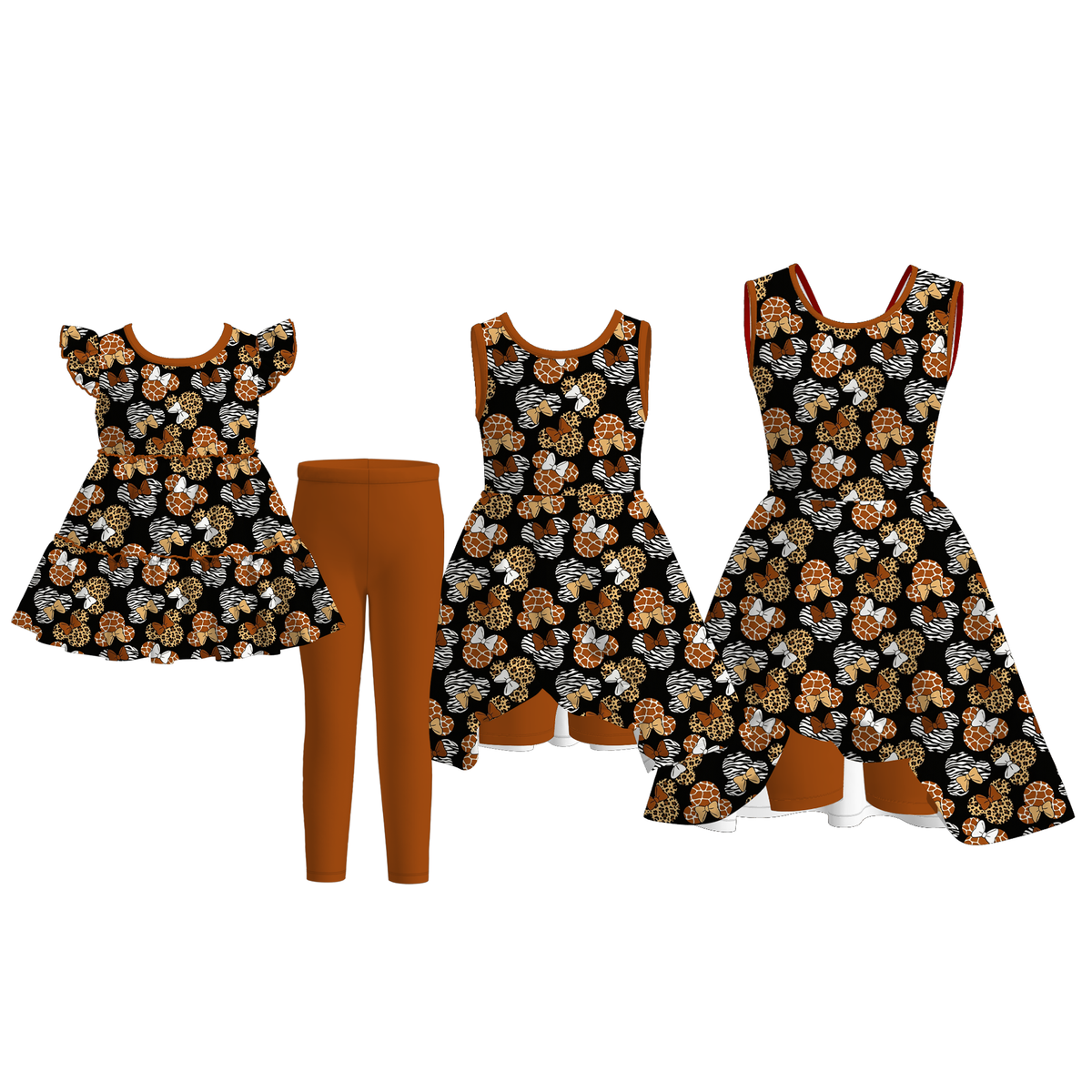 （Pre Order）Family Fall Cartoon Print Dress&Set