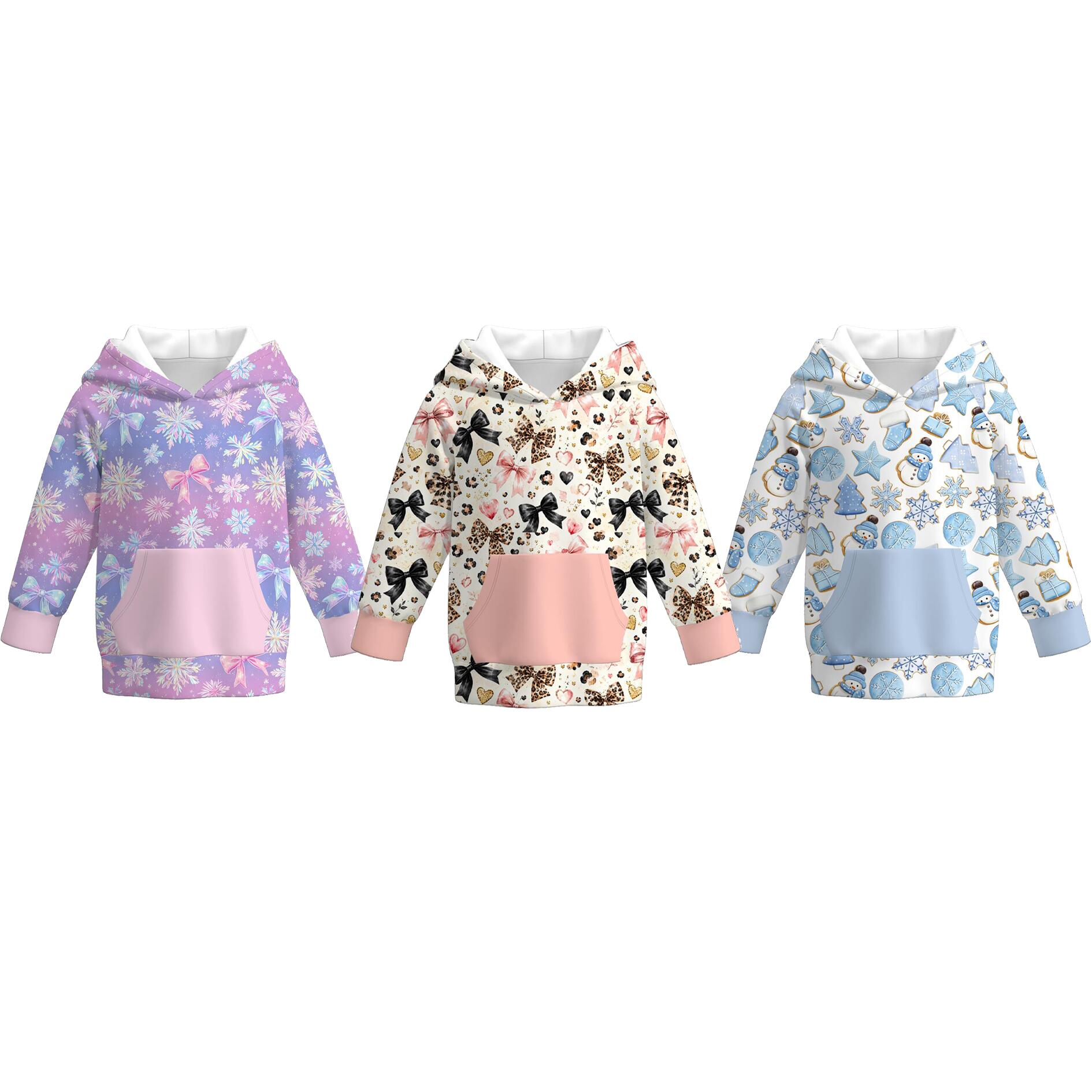 （Pre Order）Girls Christmas Print Hoodie